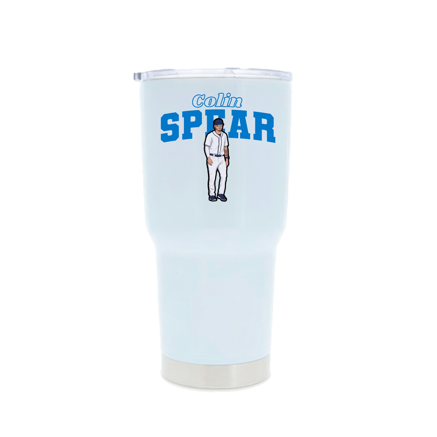 30oz Stainless Steel Tumbler — Name Arch in White