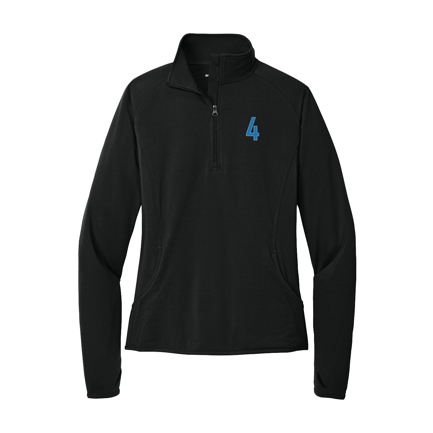 Women's Q-Zip Pullover — Front Shirsy in Black