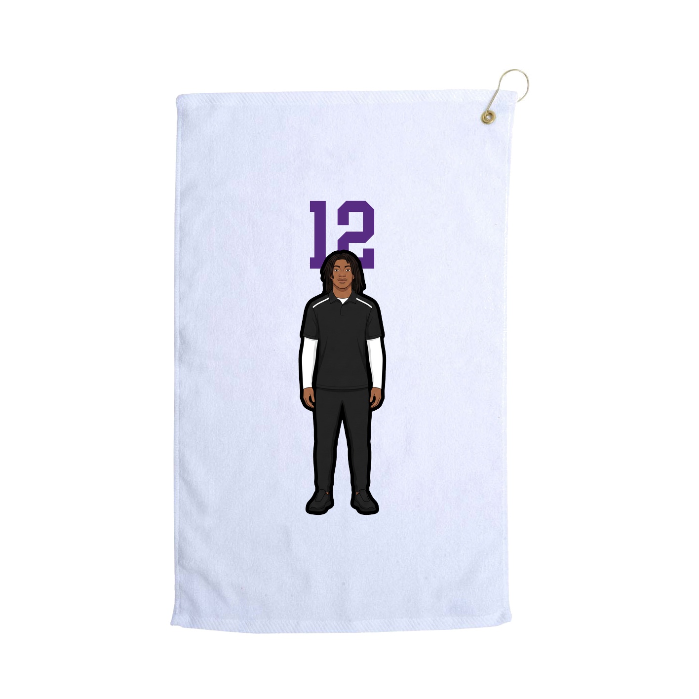 Golf Towel — Number Top in White