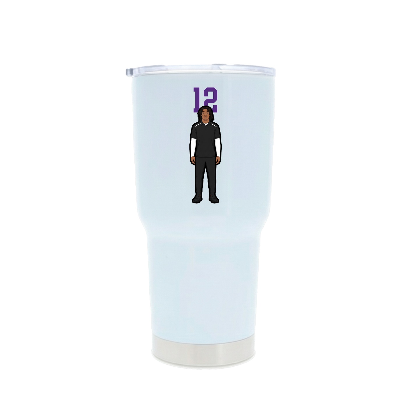 30oz Stainless Steel Tumbler — Number Top in White