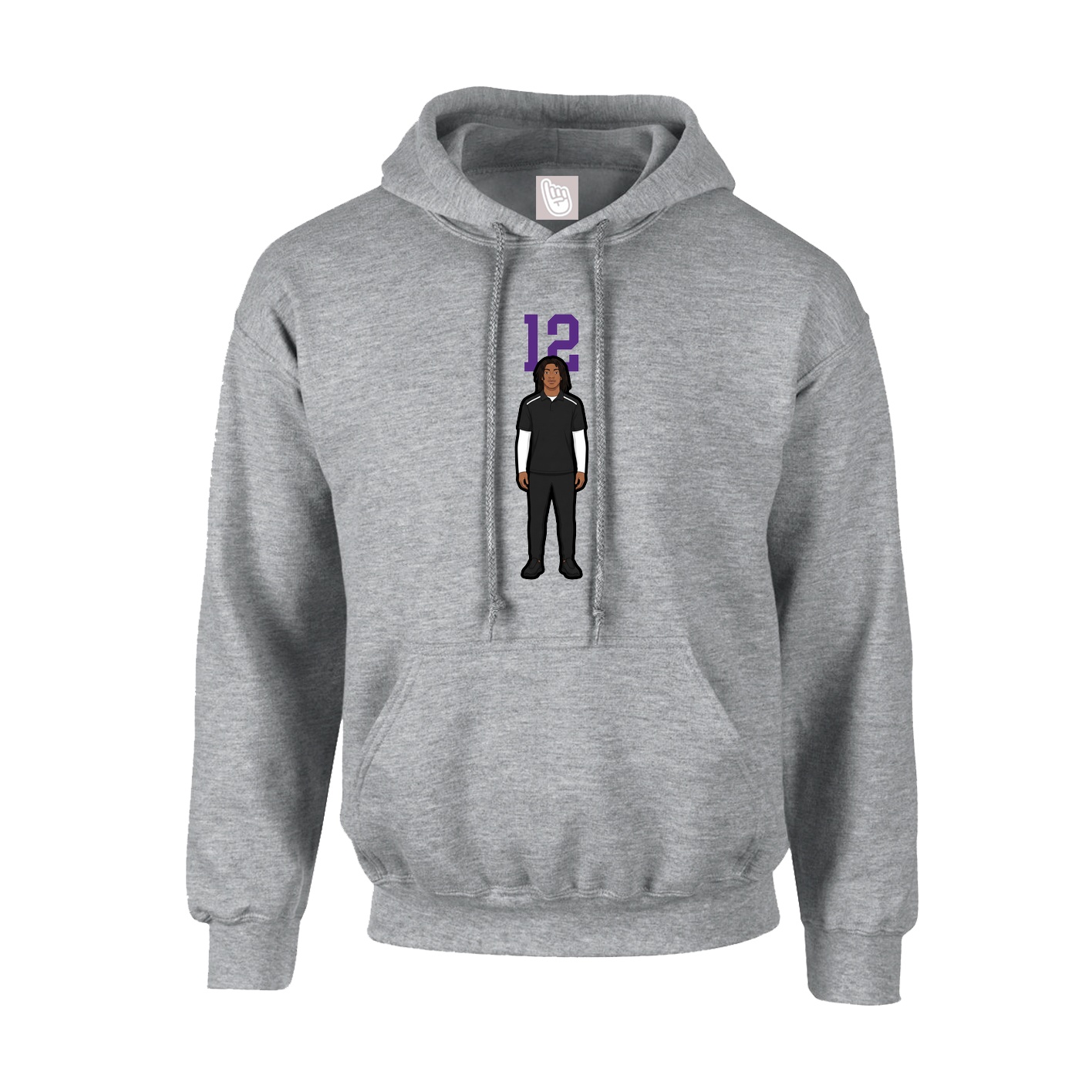 Youth Hoodie — Number Top in Grey