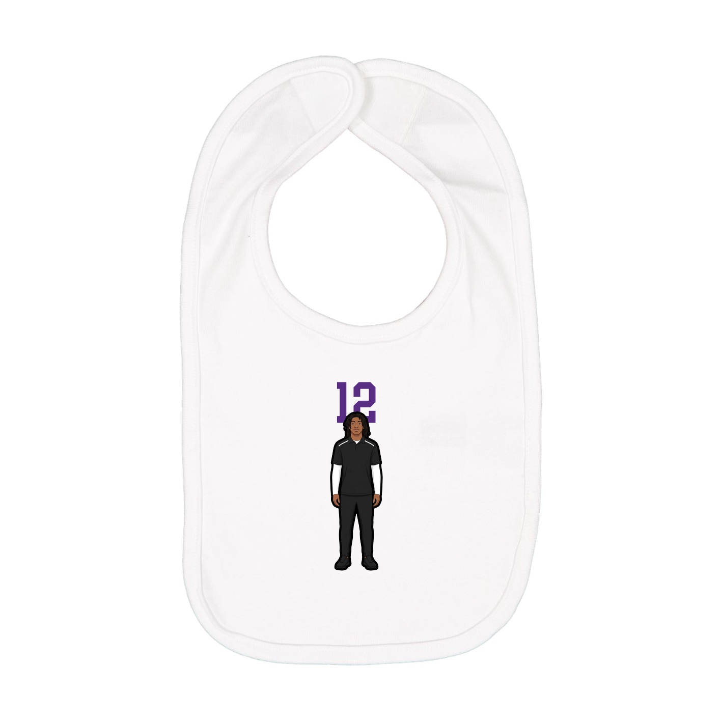 Infant Bib — Number Top in White