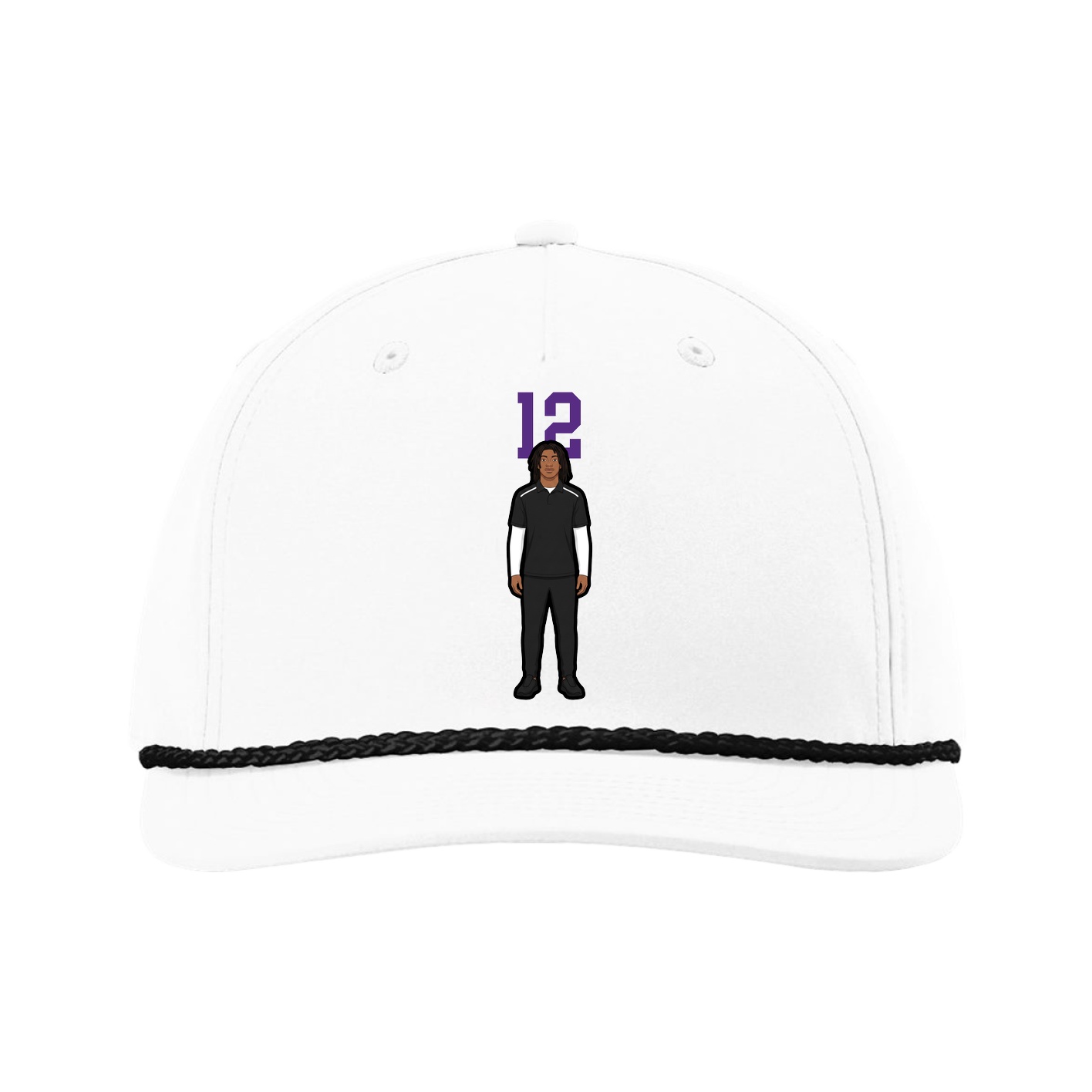 Five-Panel Classic Rope Cap — Number Top in White