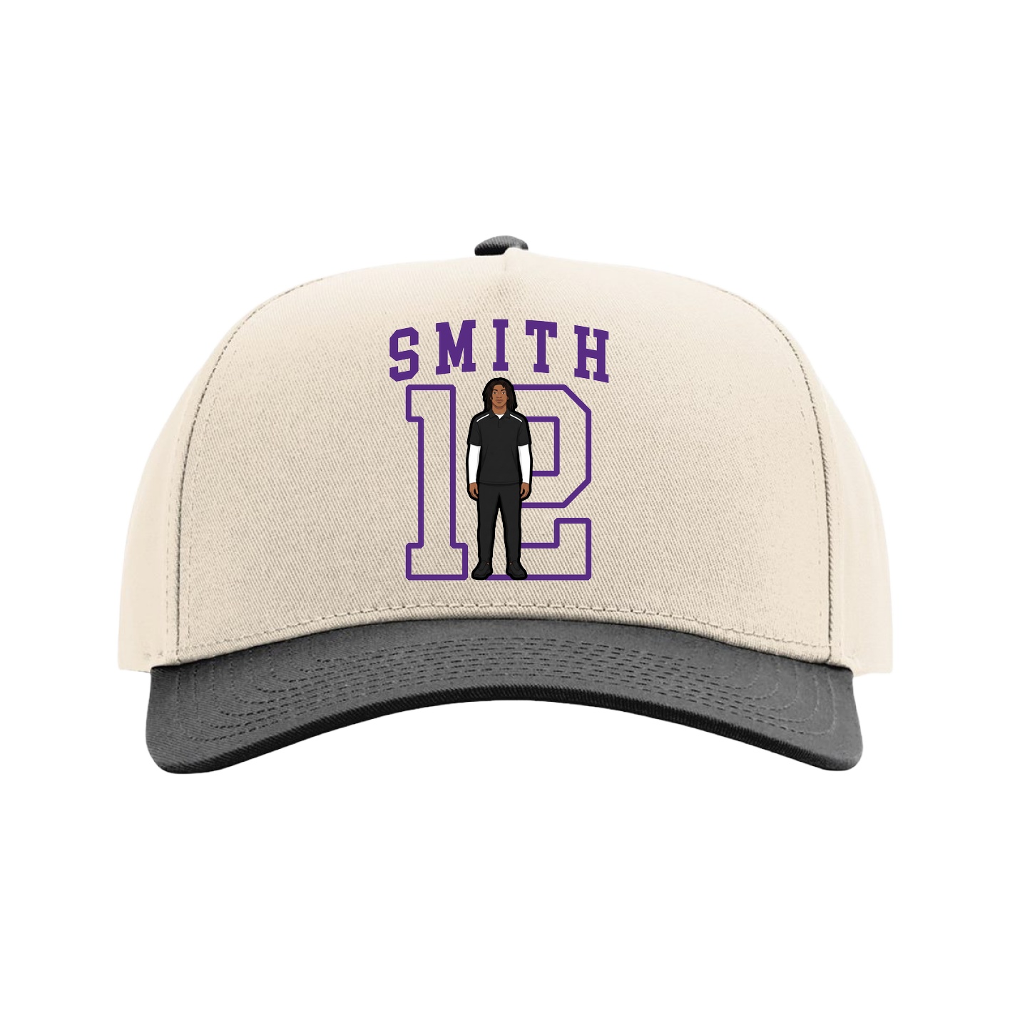 Full Fabric Five-Panel Champ Cap — Shirsey in Cream/Black