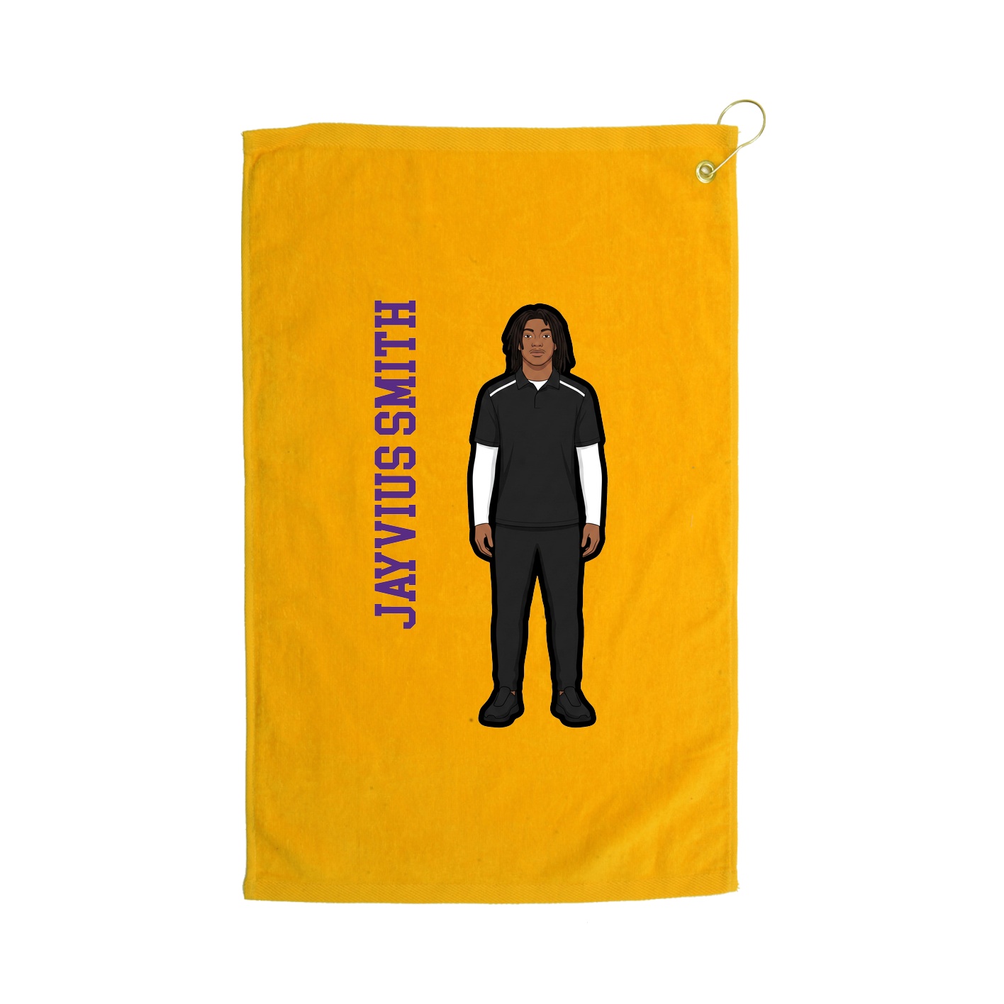 Golf Towel — Name Vertical in Gold