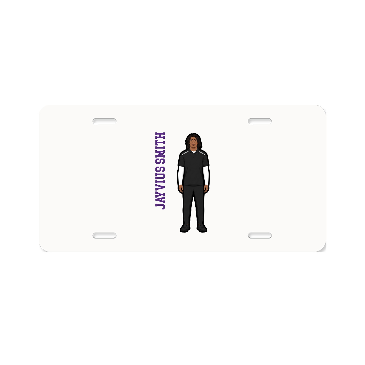 License Plate — Name Vertical in Classic