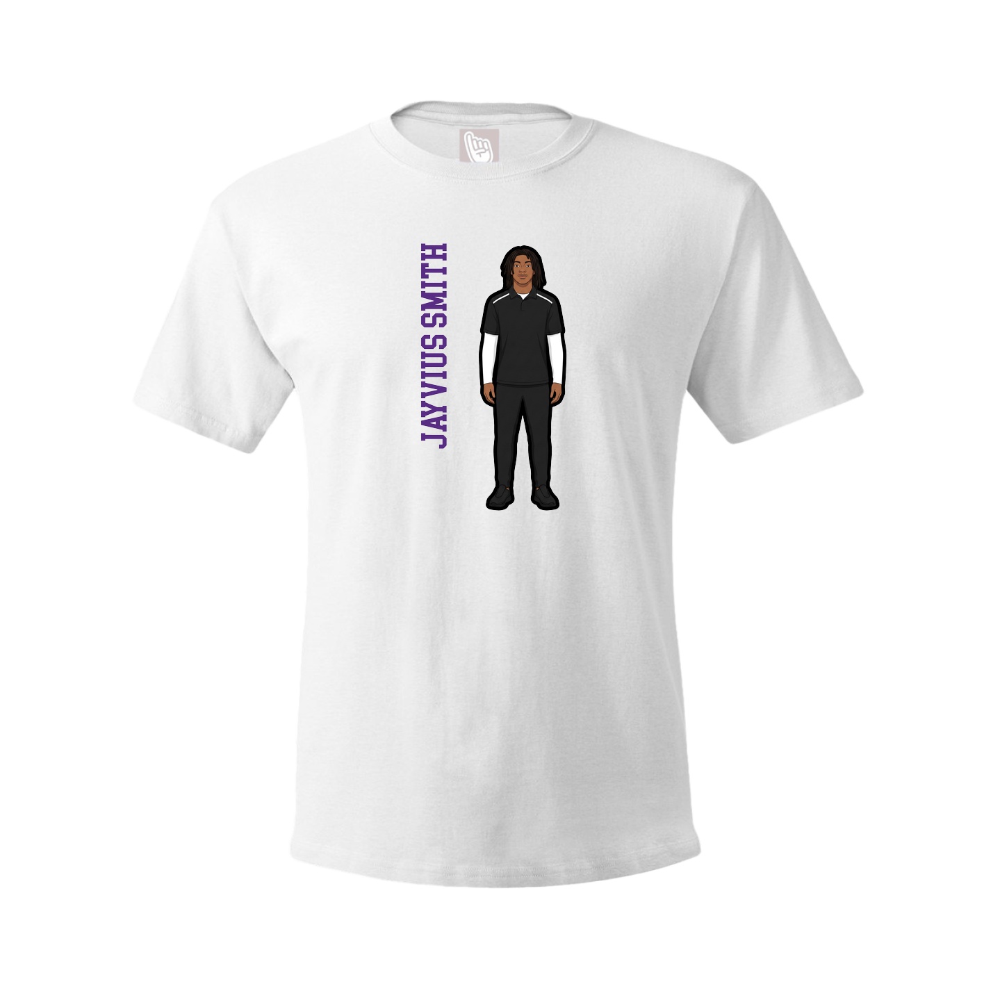 Tee — Name Vertical in White