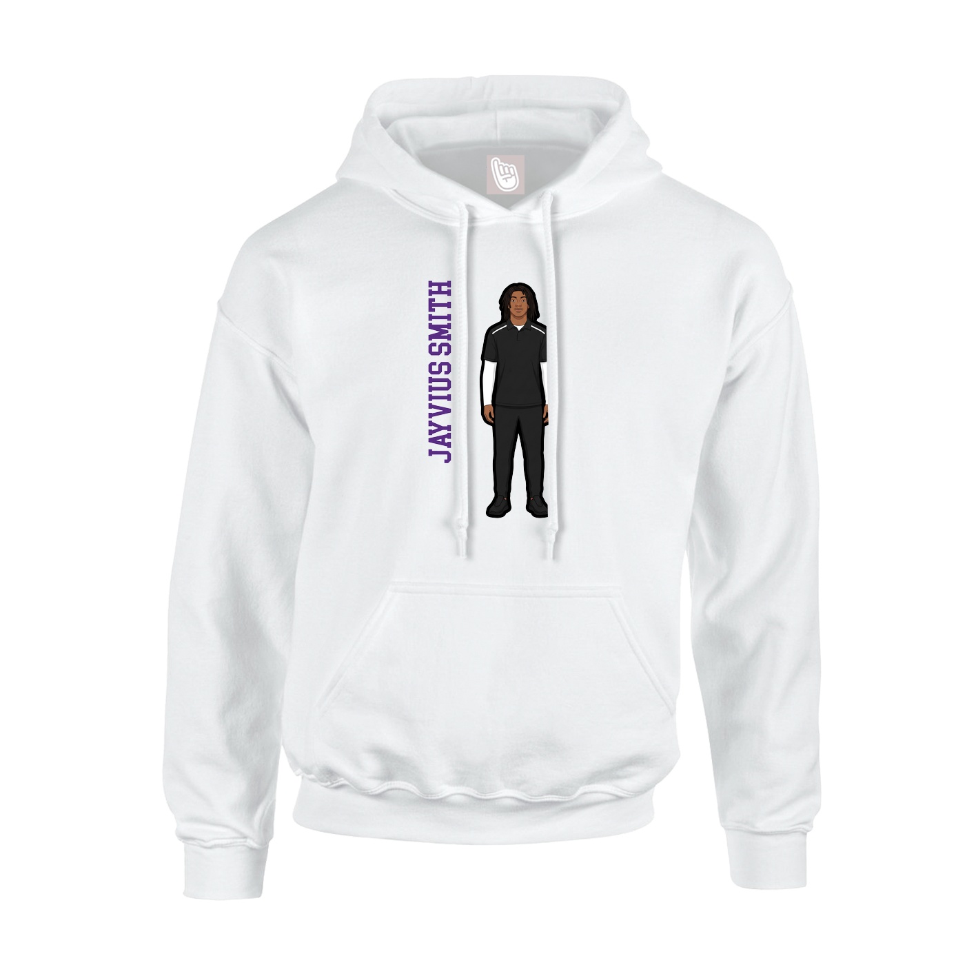 Hoodie — Name Vertical in White