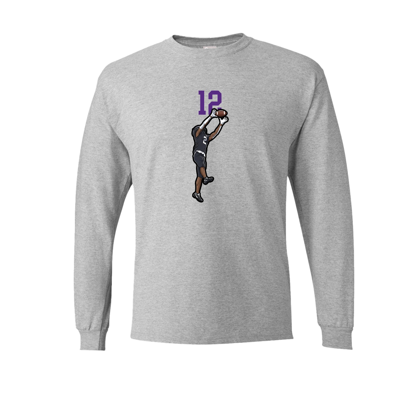 Long Sleeve Tee — Number Top in Grey