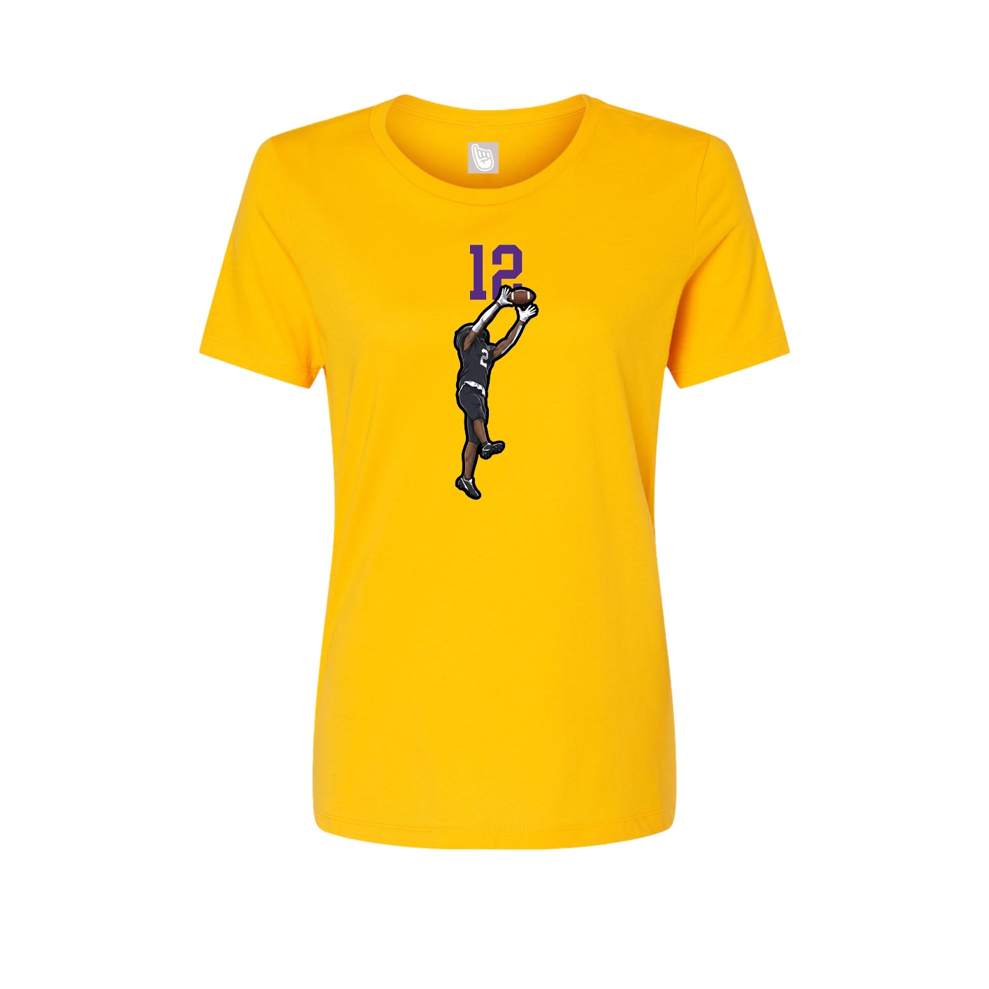 Womens Tee — Number Top in Gold