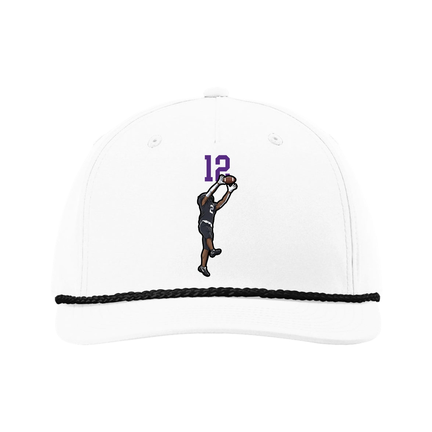 Five-Panel Classic Rope Cap — Number Top in White