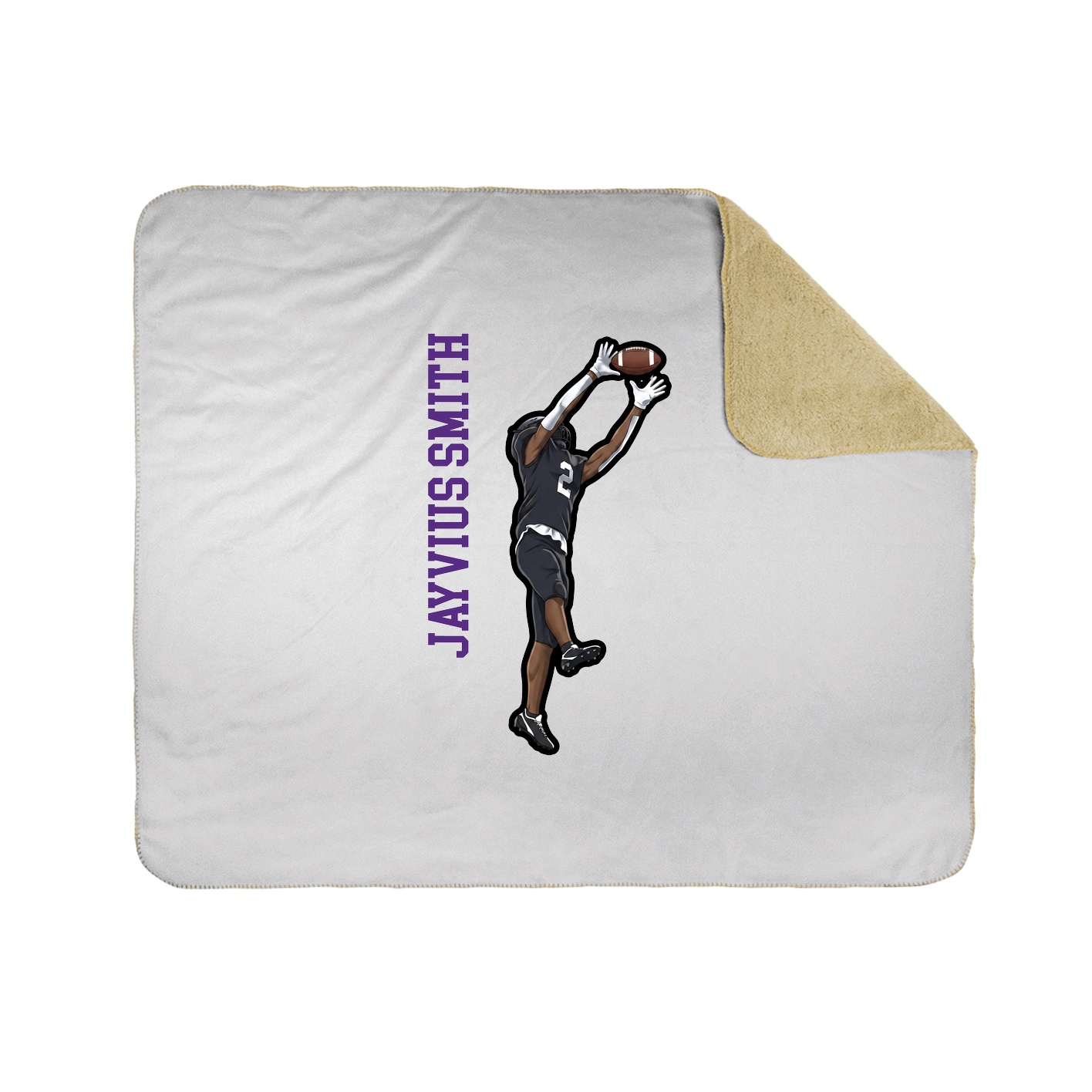 Throw Blanket — Name Vertical in White