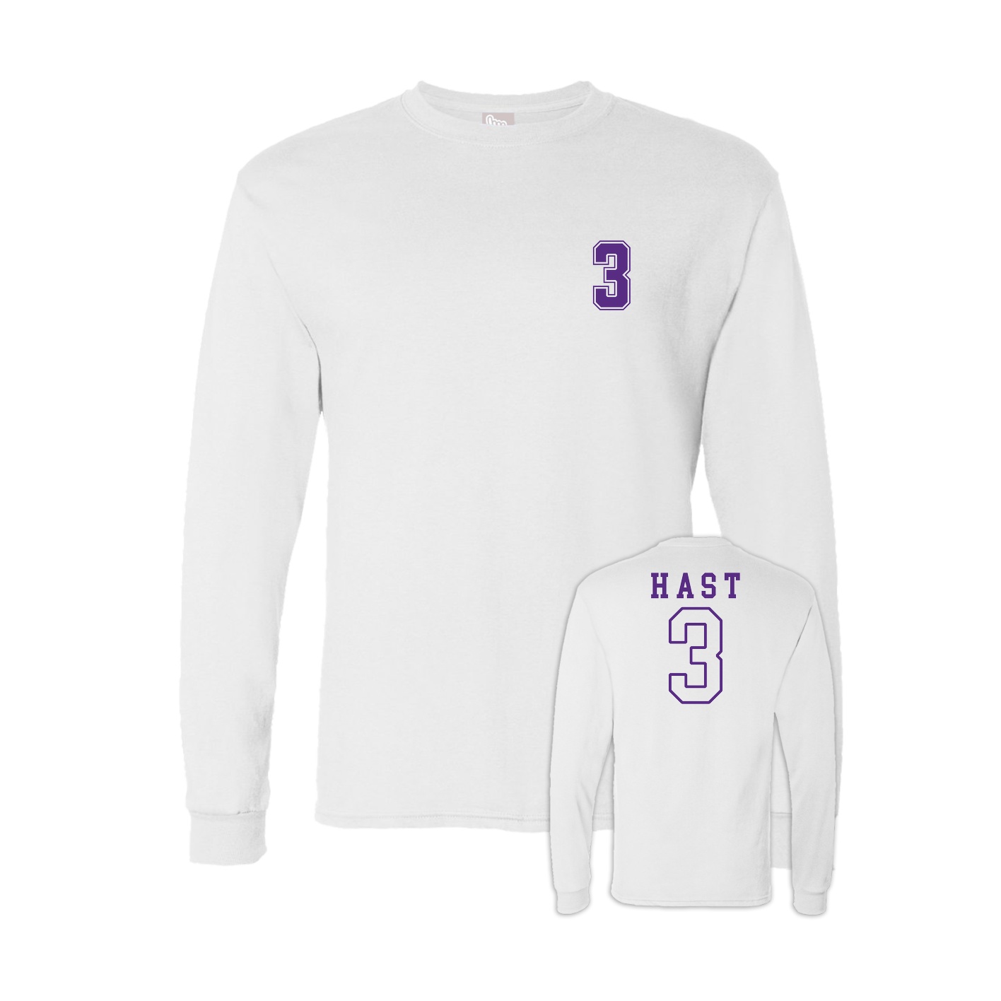 Long Sleeve Tee — Chest Back in White
