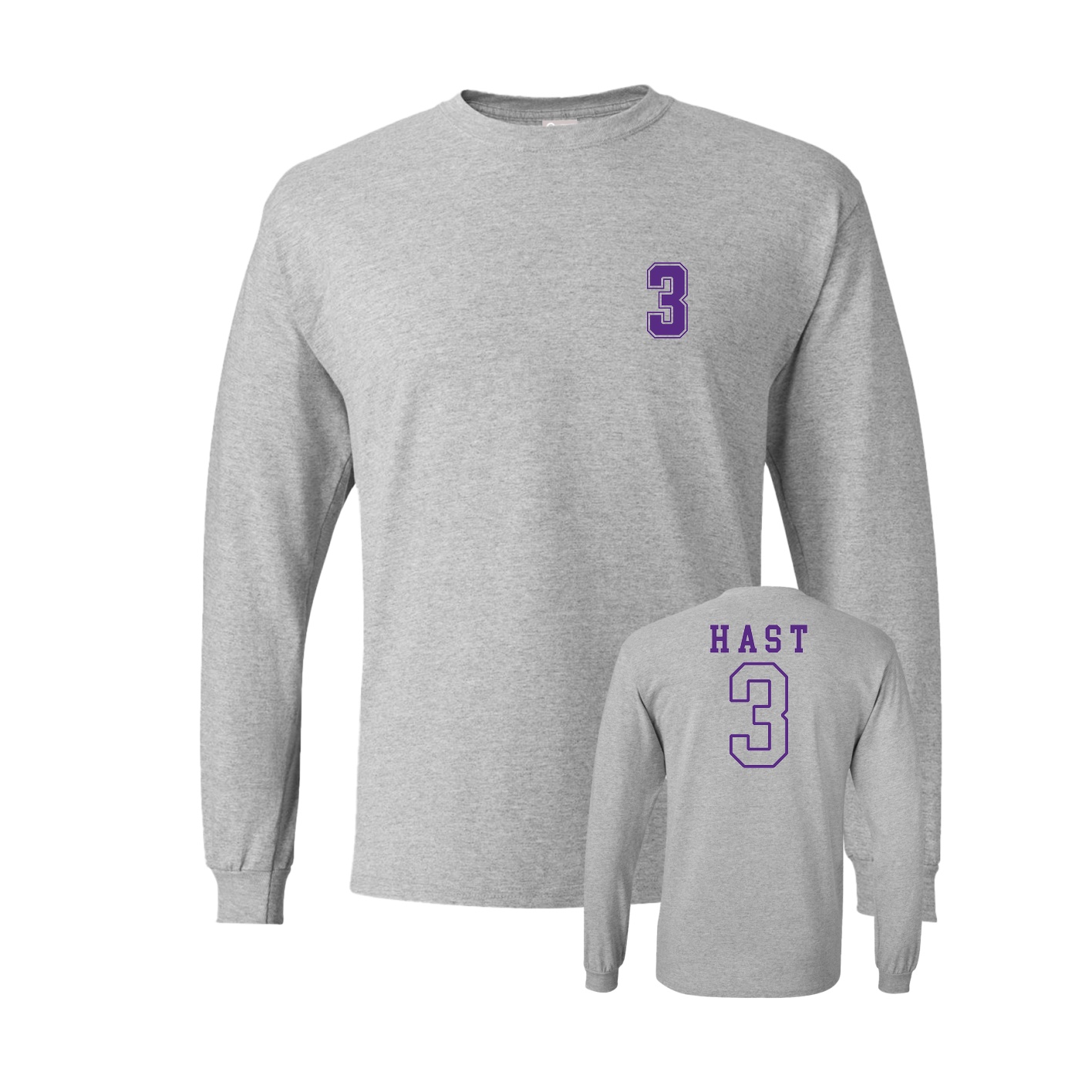 Long Sleeve Tee — Chest Back in Grey