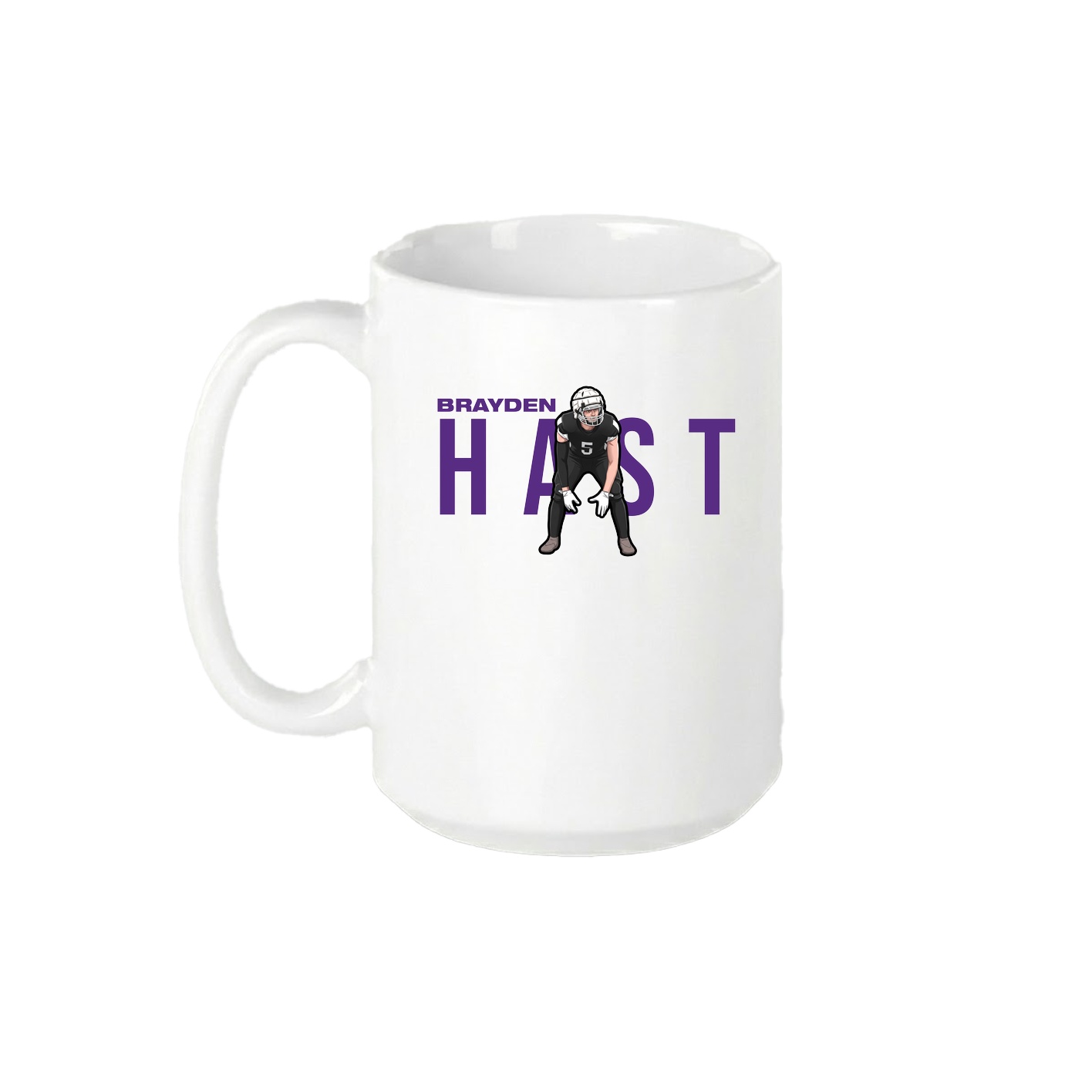 15oz Coffee Mug — Player Name in White