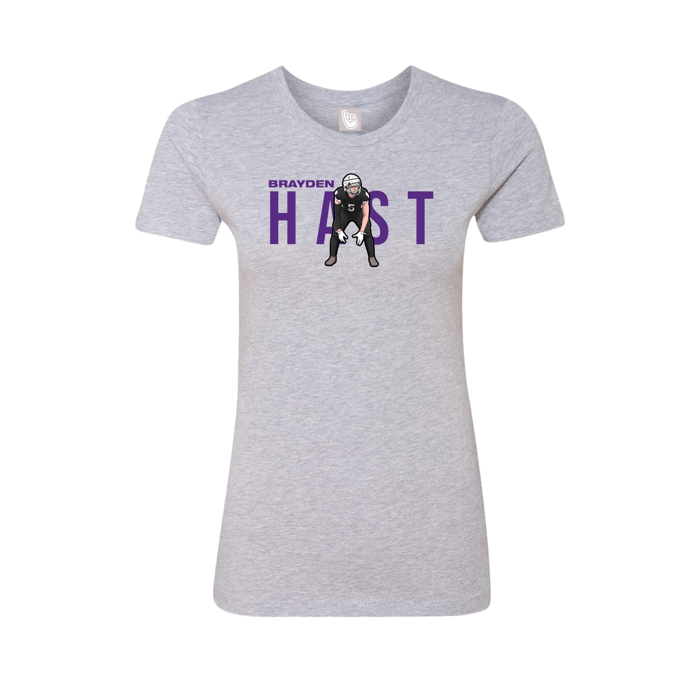 Fitted Women's Tee — Player Name in Grey