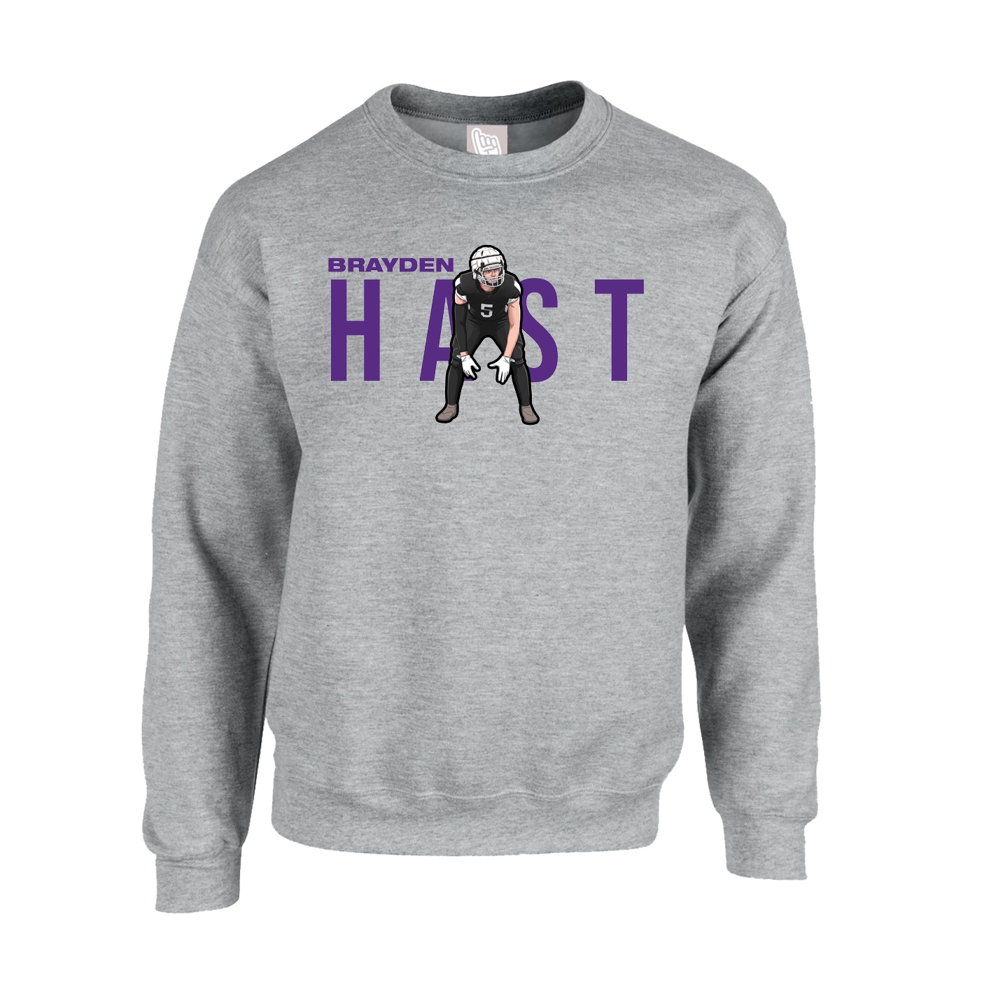 Fleece Crew — Player Name in Grey
