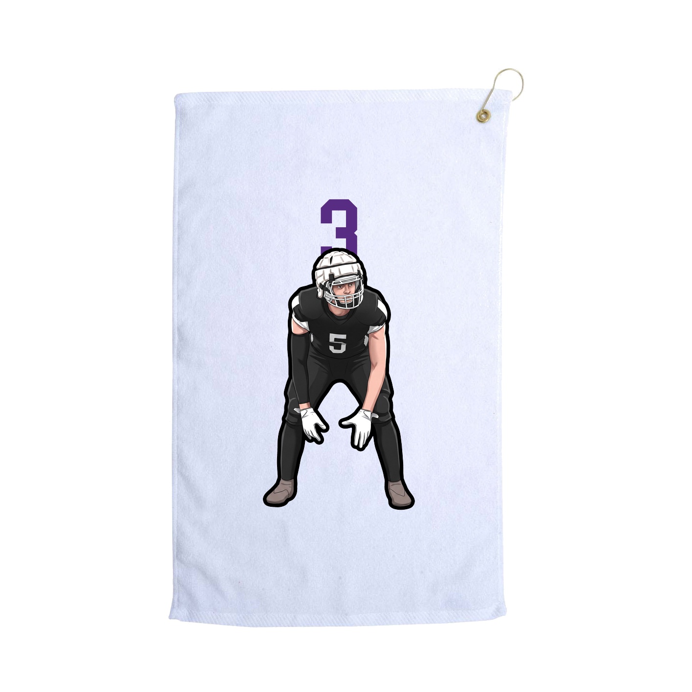 Golf Towel — Number Top in White