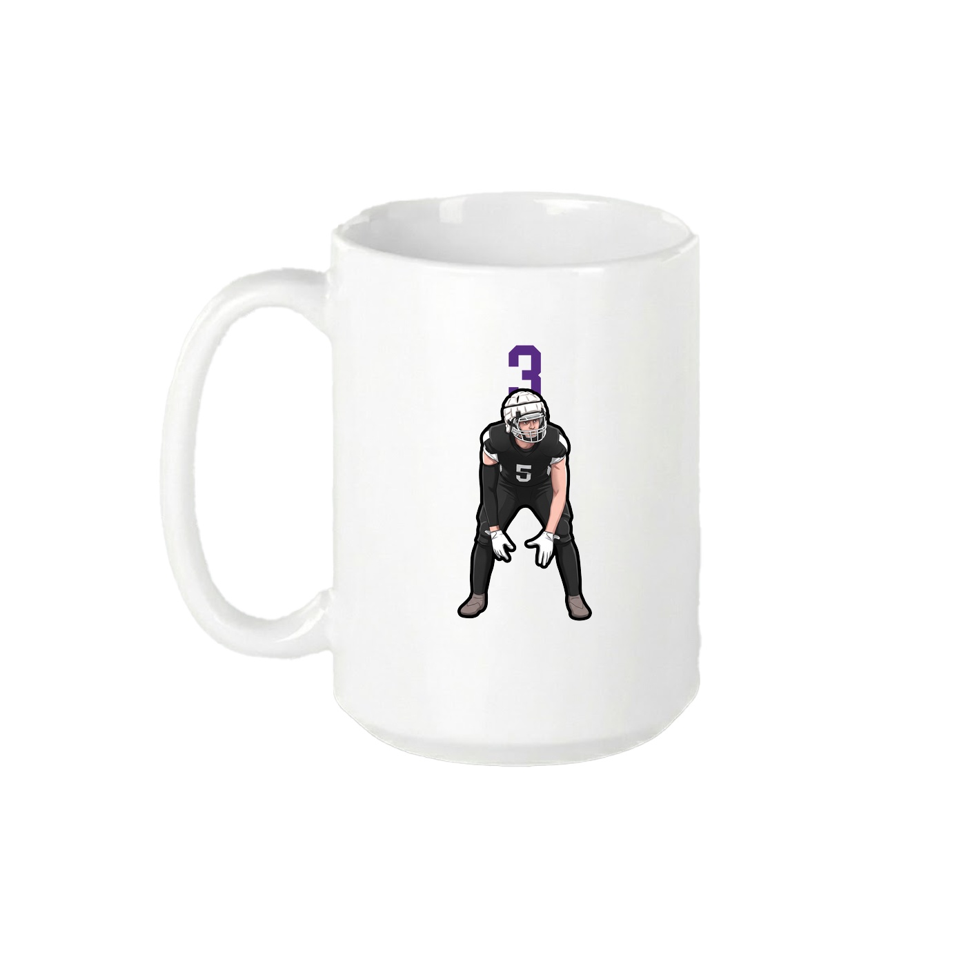 15oz Coffee Mug — Number Top in White