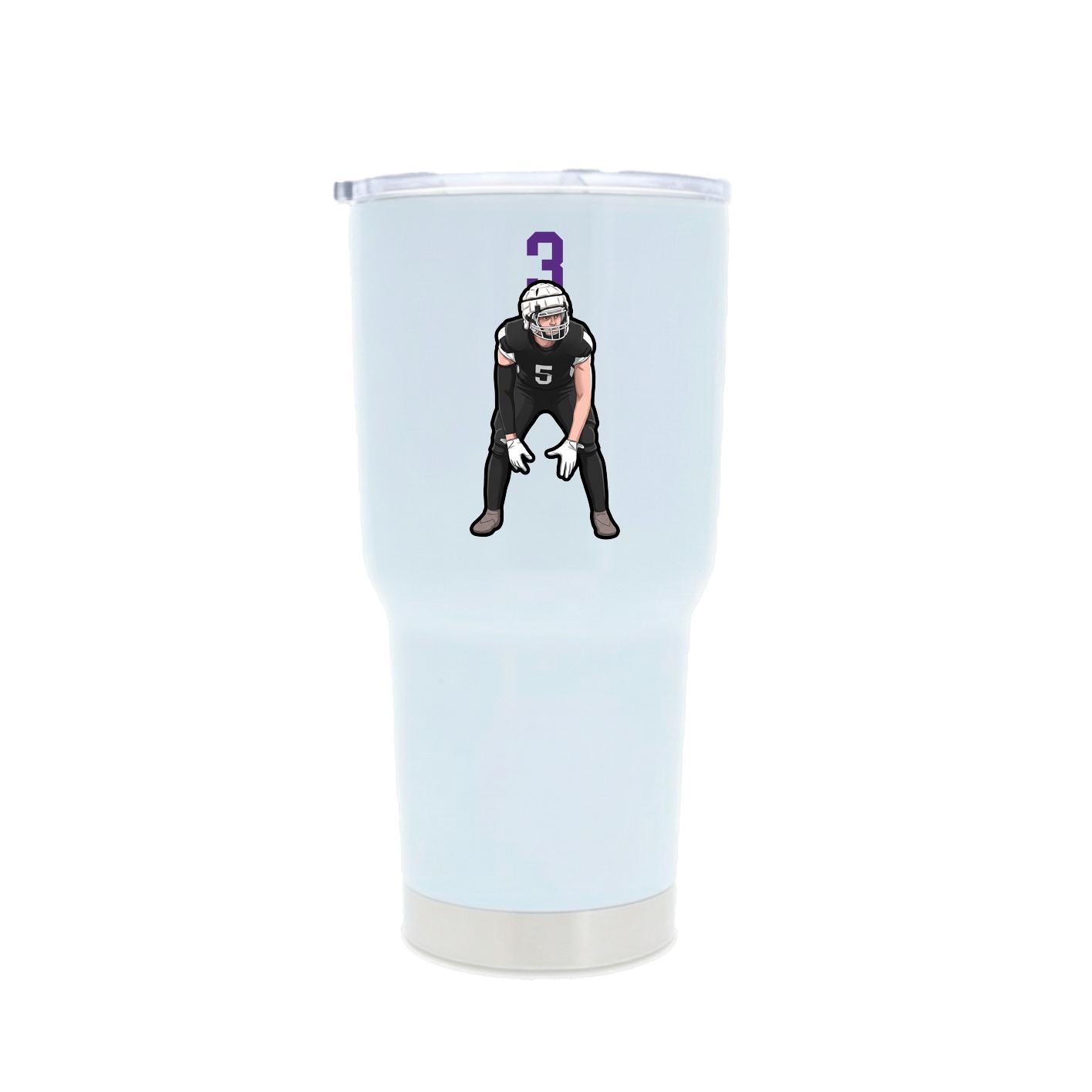 30oz Stainless Steel Tumbler — Number Top in White