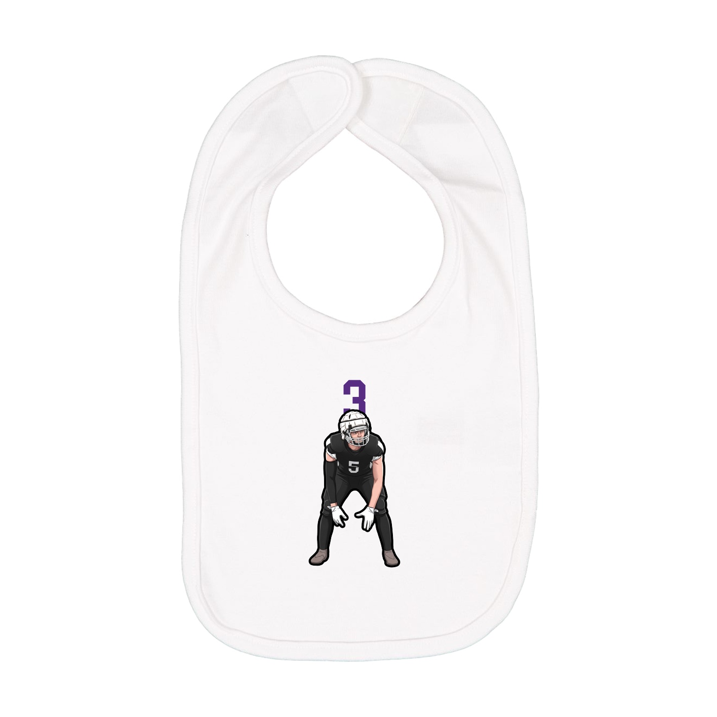 Infant Bib — Number Top in White