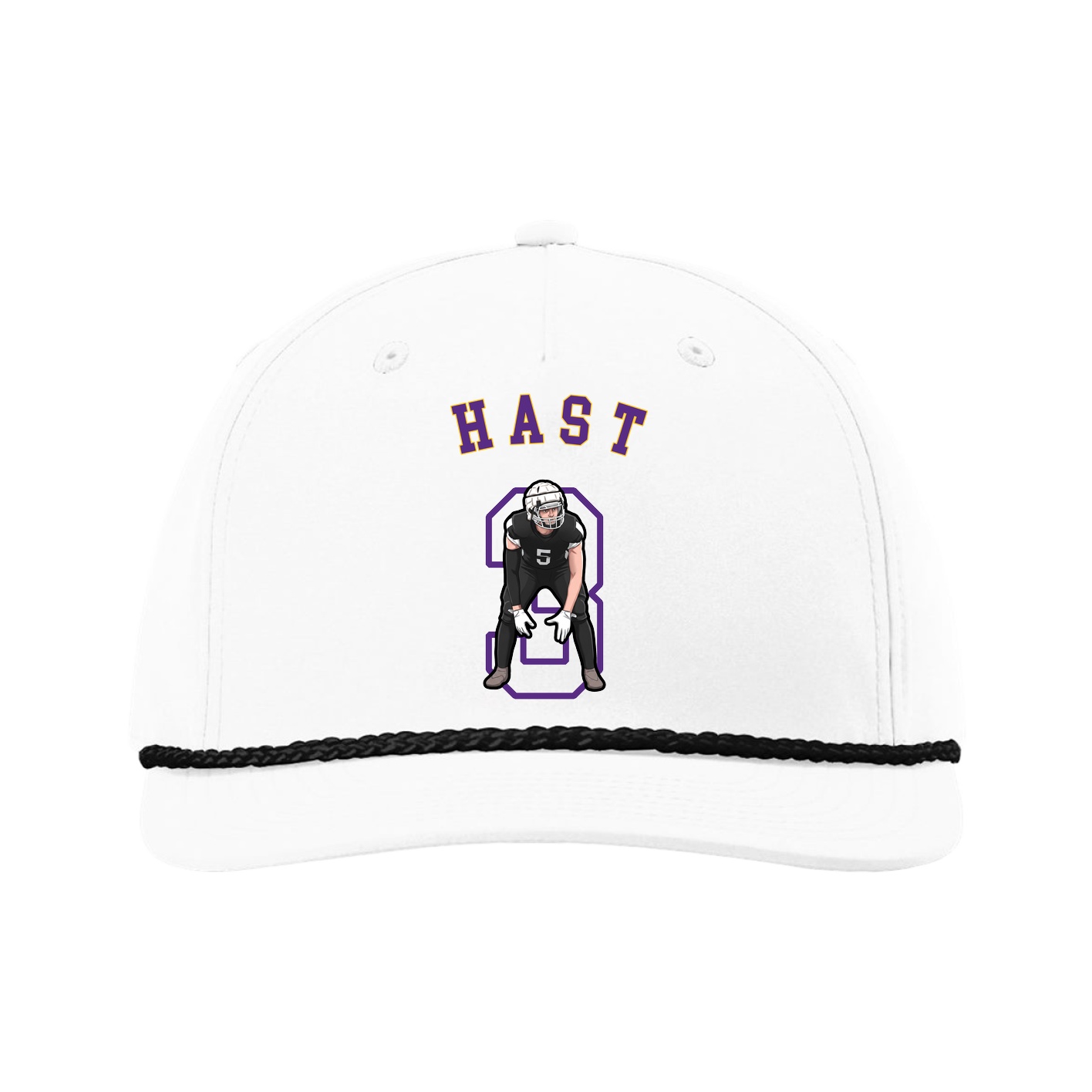 Five-Panel Classic Rope Cap — Shirsey Arch in White