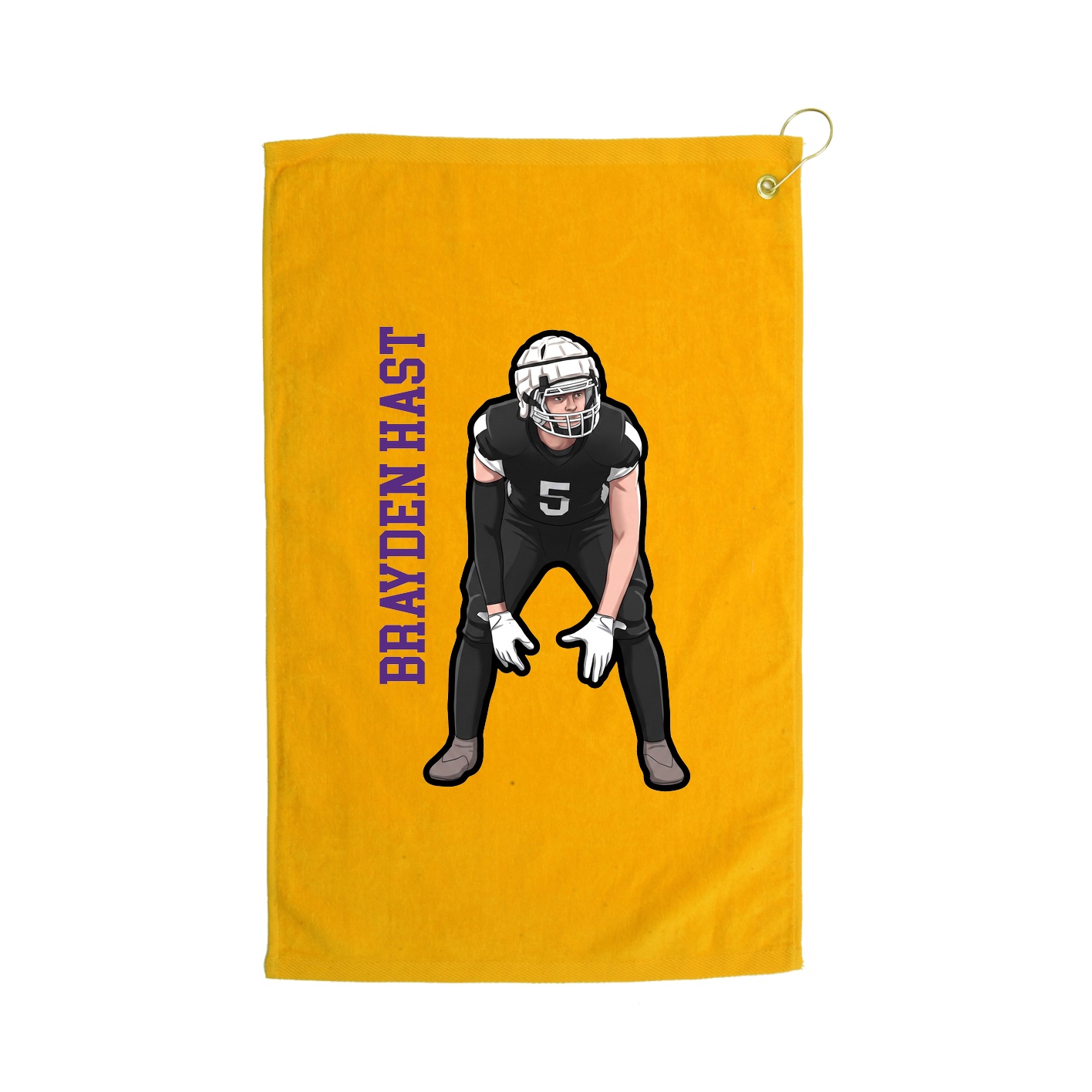 Golf Towel — Name Vertical in Gold
