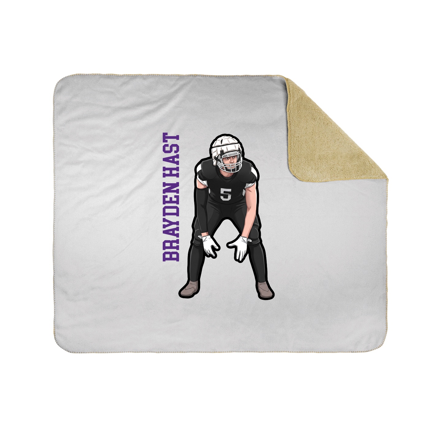 Throw Blanket — Name Vertical in White