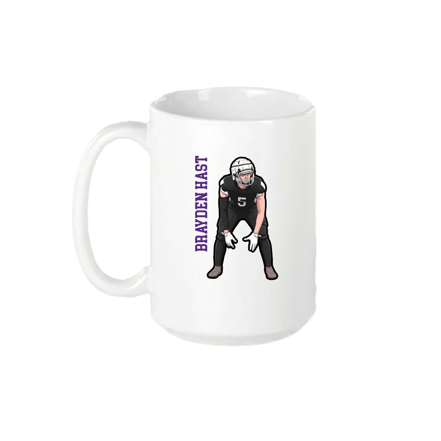 15oz Coffee Mug — Name Vertical in White