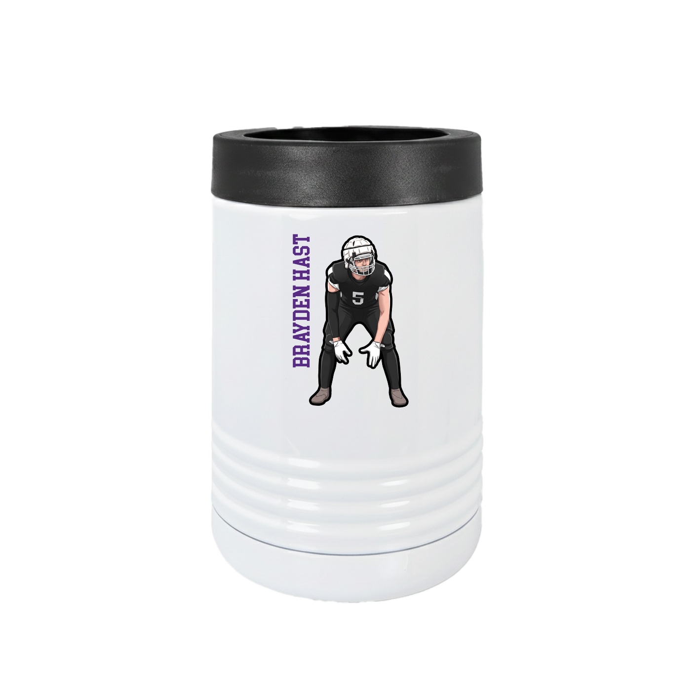Beverage Holder — Name Vertical in White