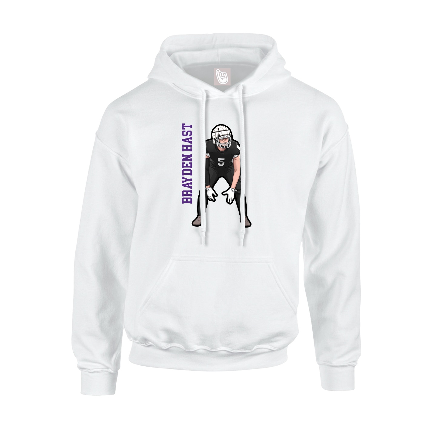 Hoodie — Name Vertical in White