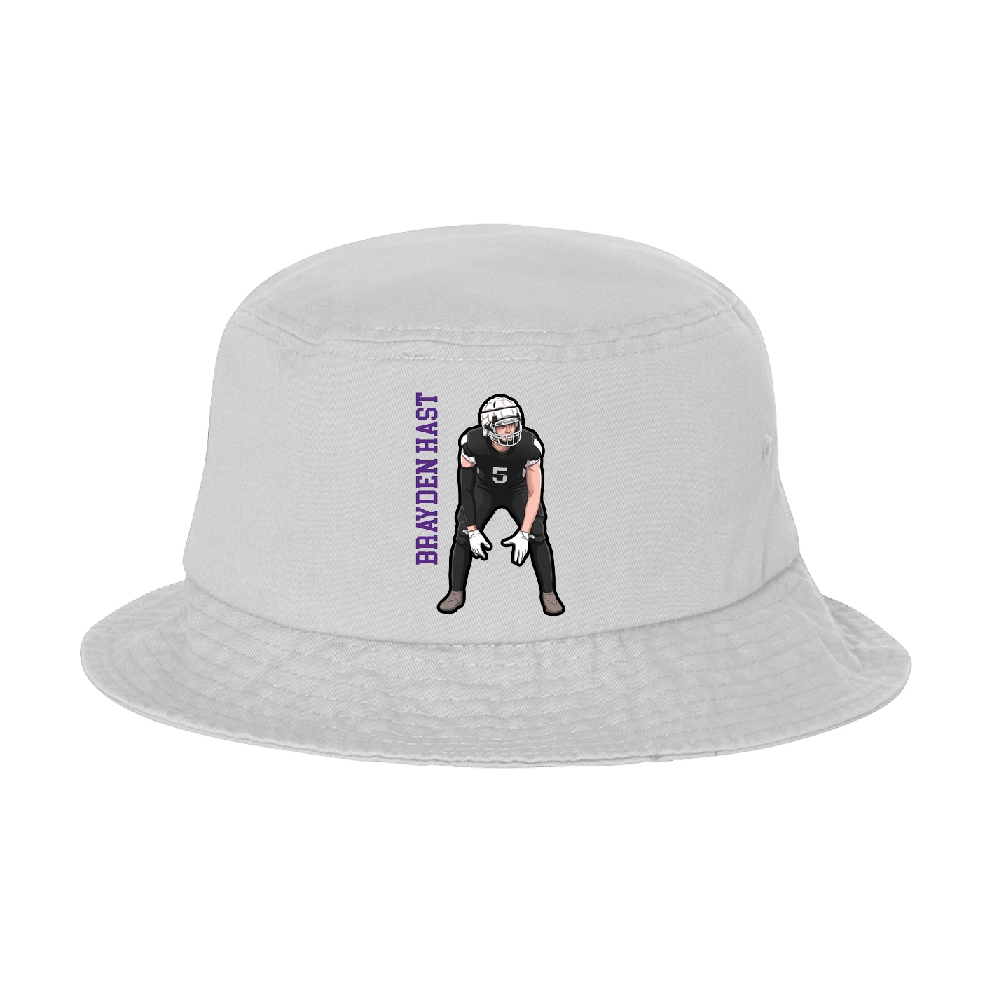 Bucket Cap — Name Vertical in White