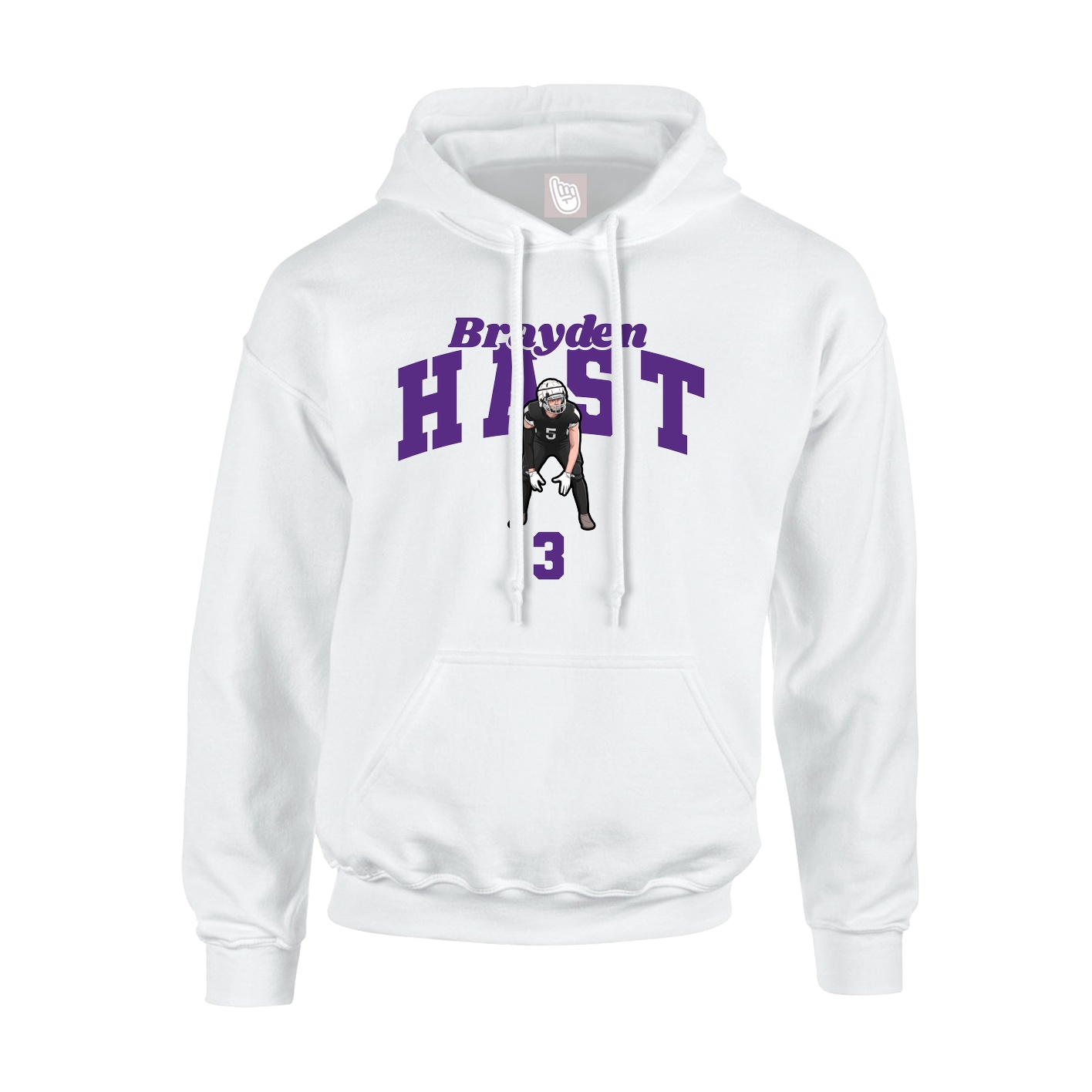 Youth Hoodie — Signature Arch in White