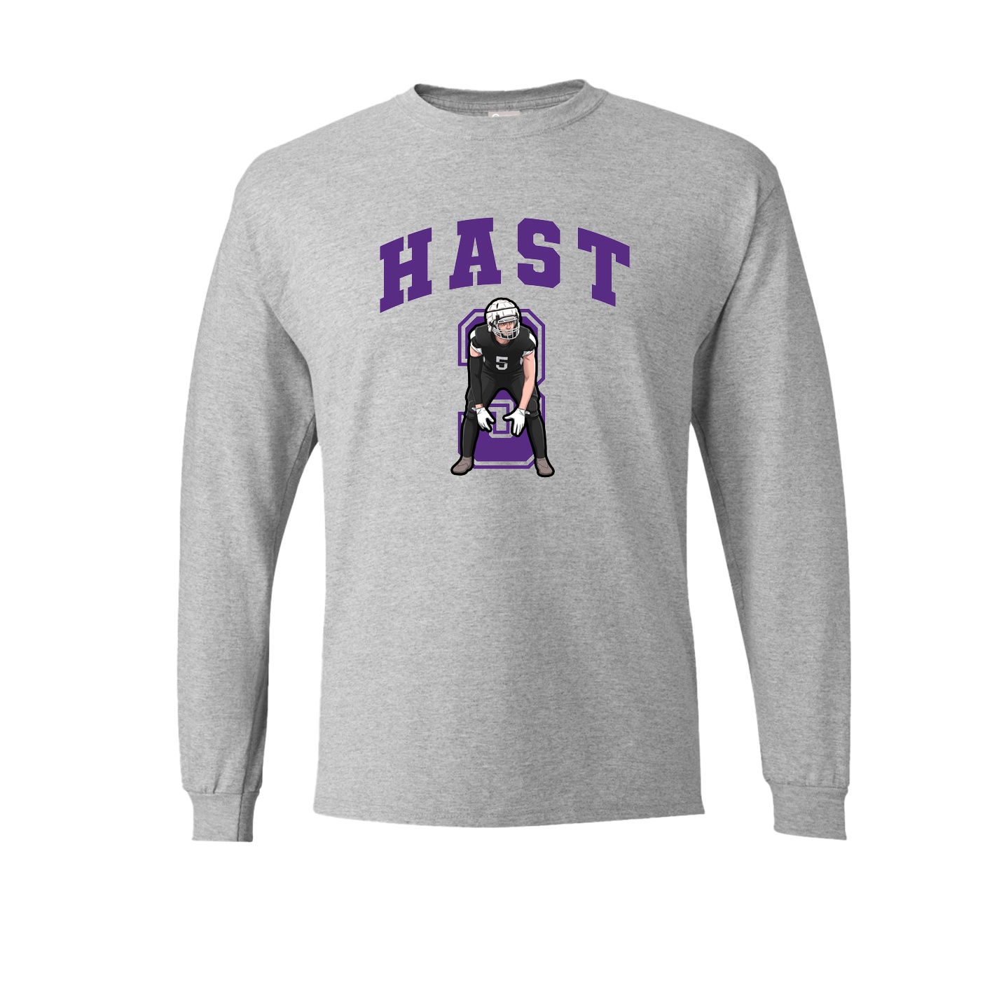 Long Sleeve Tee — Number in Grey