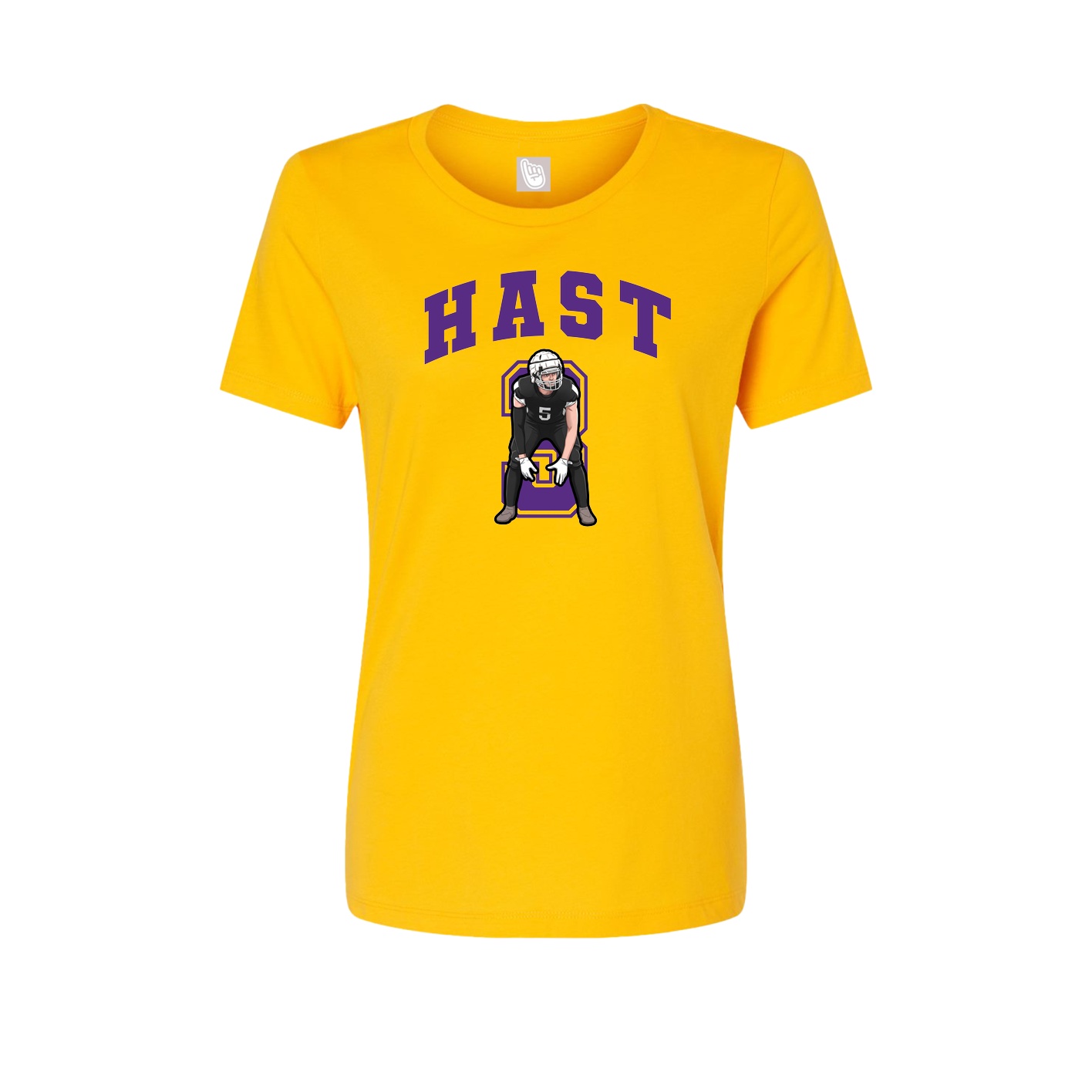 Fitted Women's Tee — Number in Gold