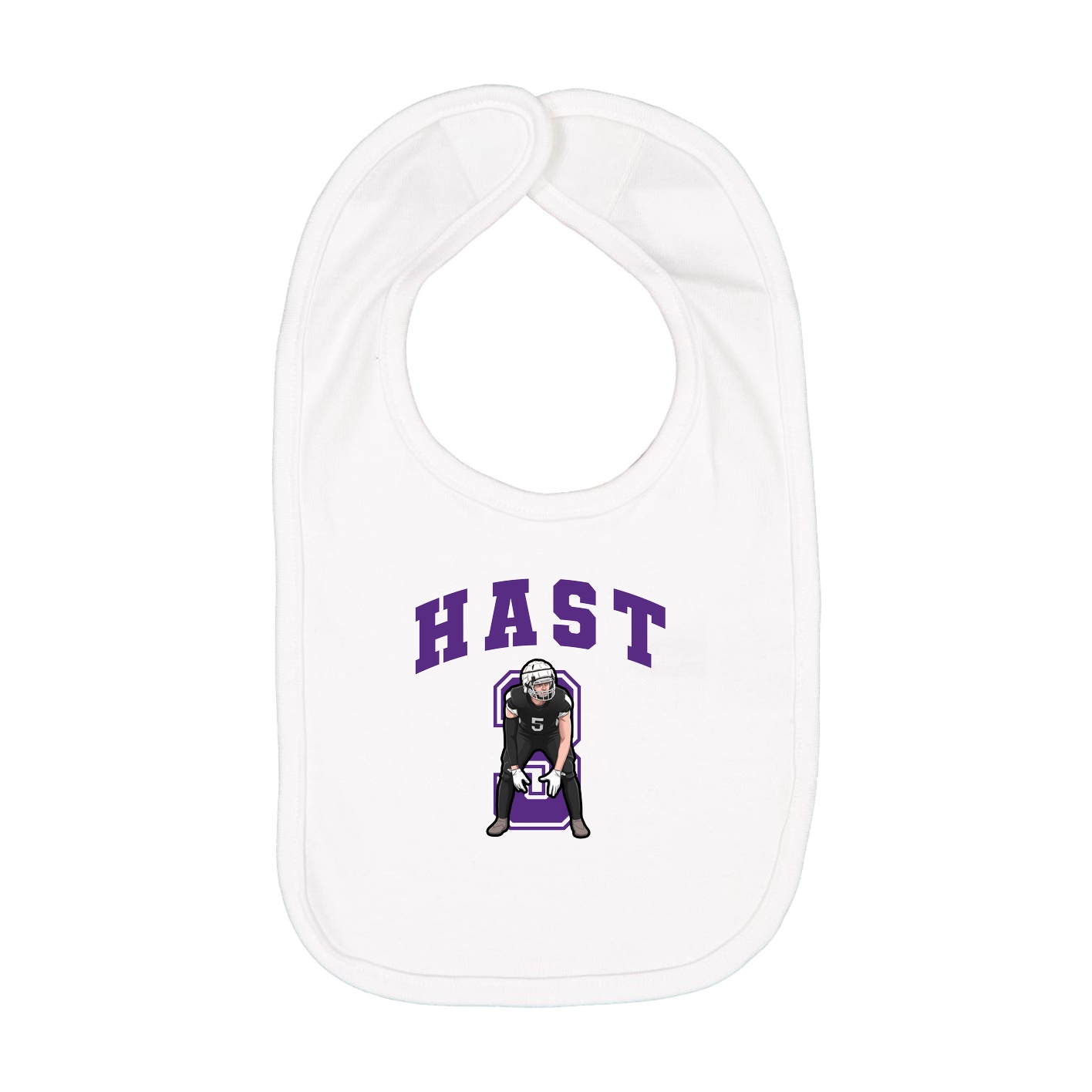 Infant Bib — Number in White