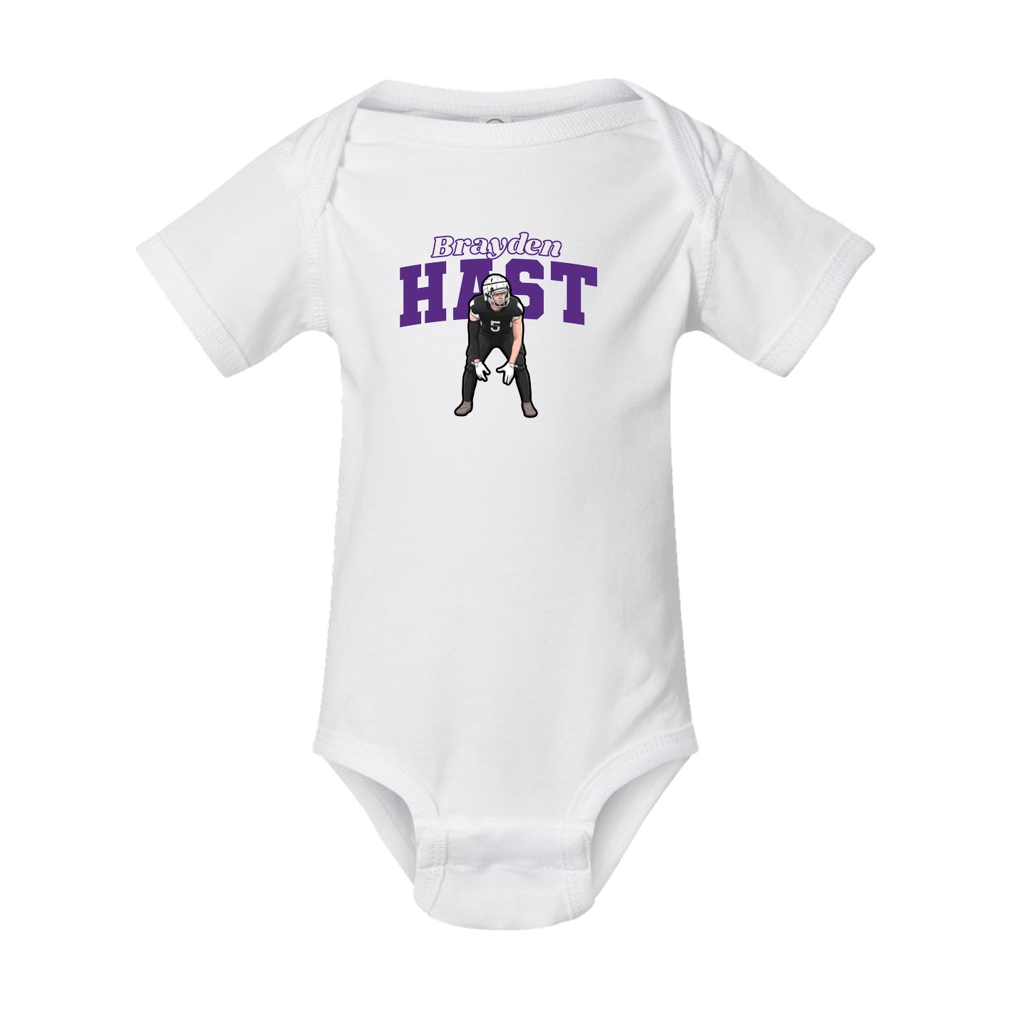 Baby Onesie — Name Arch in White