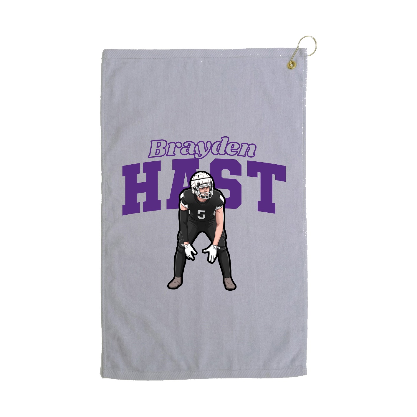 Golf Towel — Name Arch in Grey