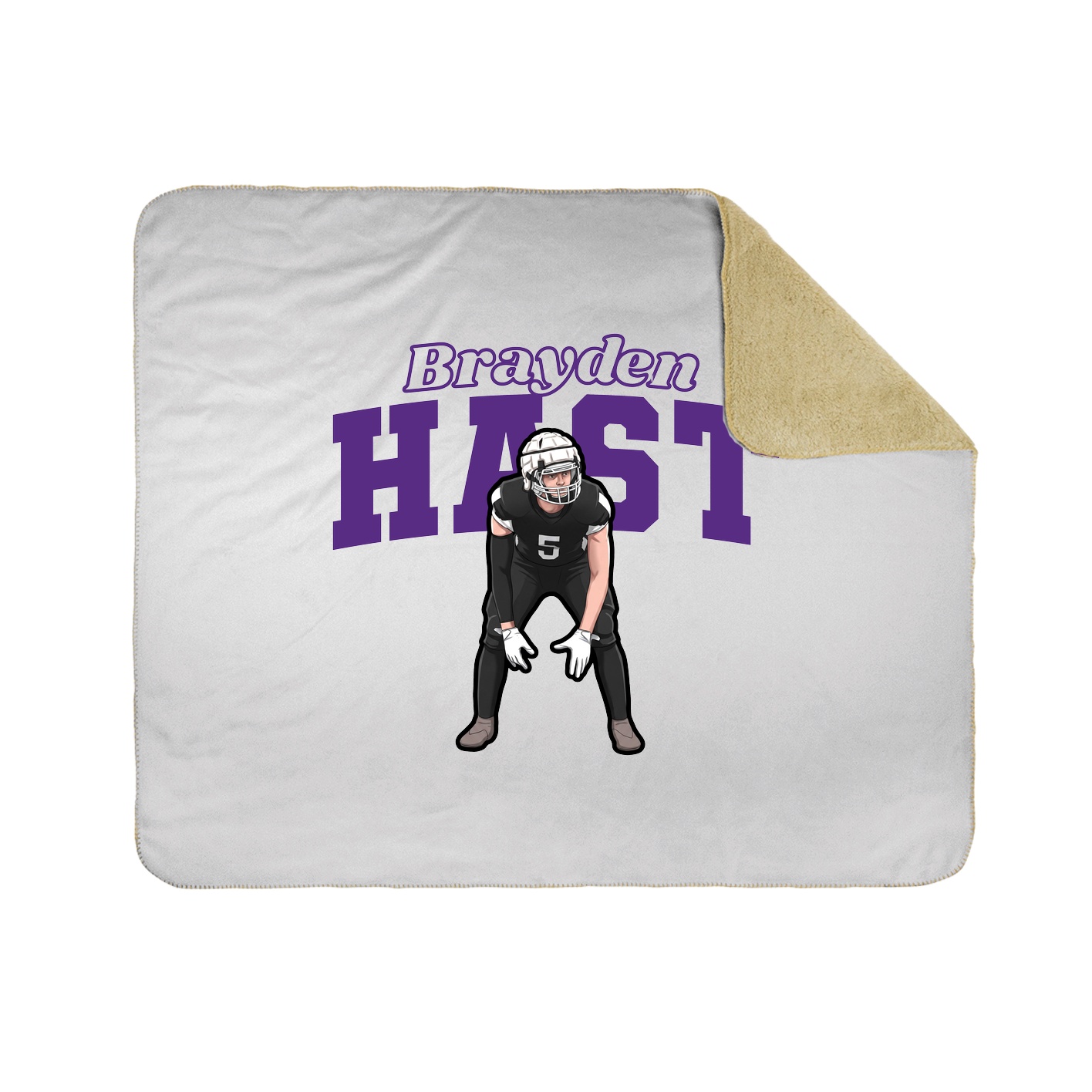 Throw Blanket — Name Arch in White