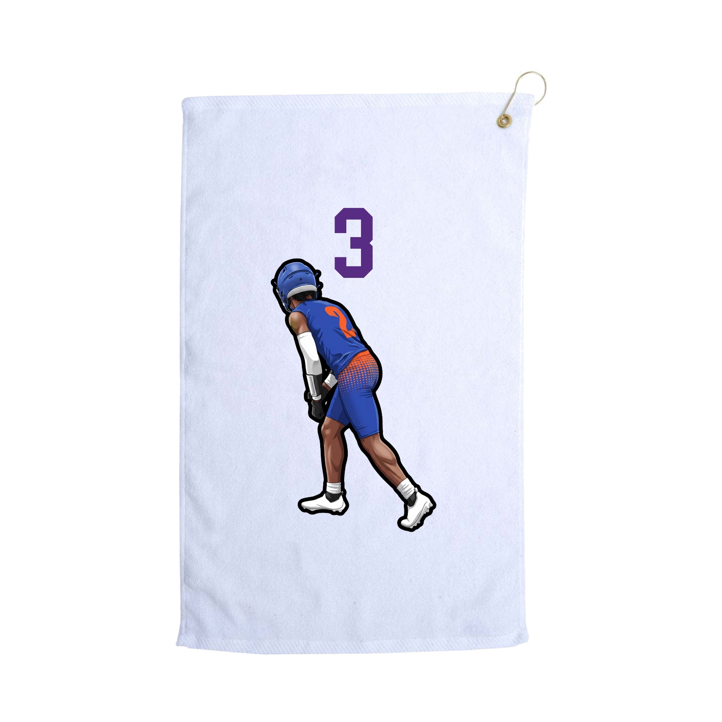 Golf Towel — Number Top in White