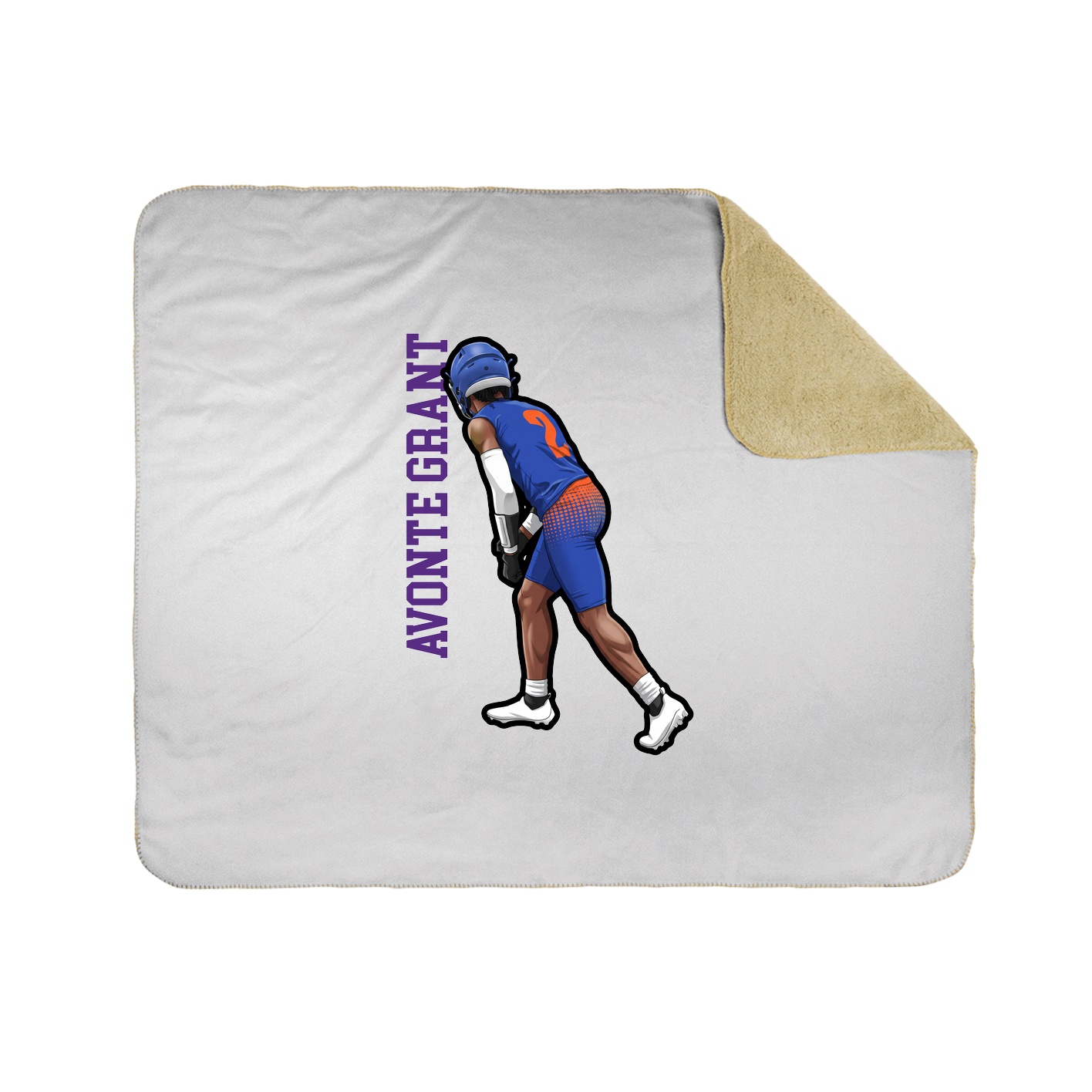 Throw Blanket — Name Vertical in White