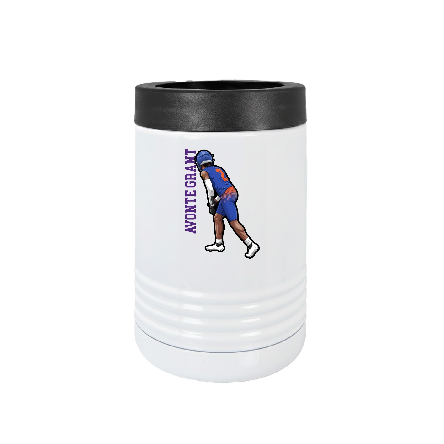 Beverage Holder — Name Vertical in White