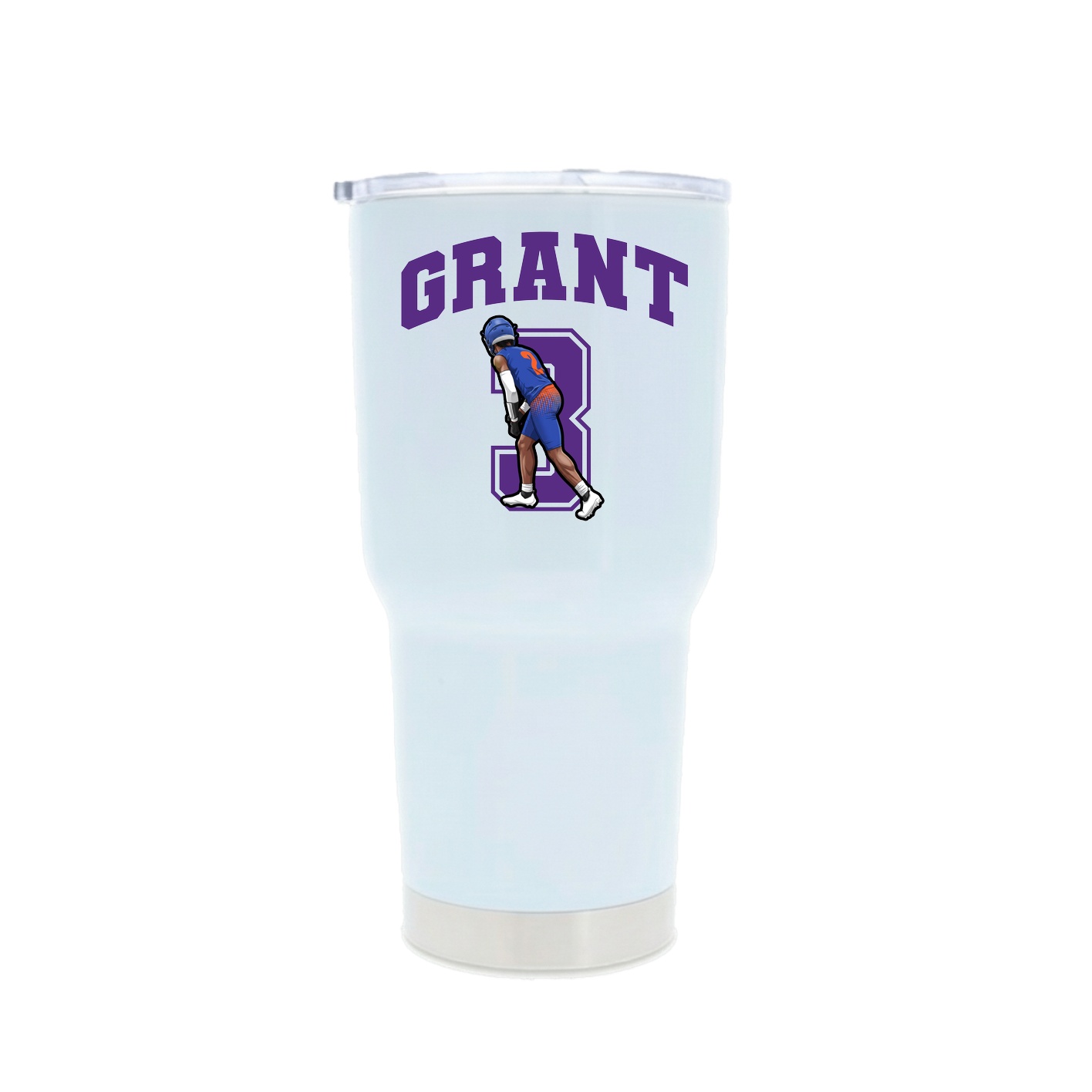 30oz Stainless Steel Tumbler — Number in White