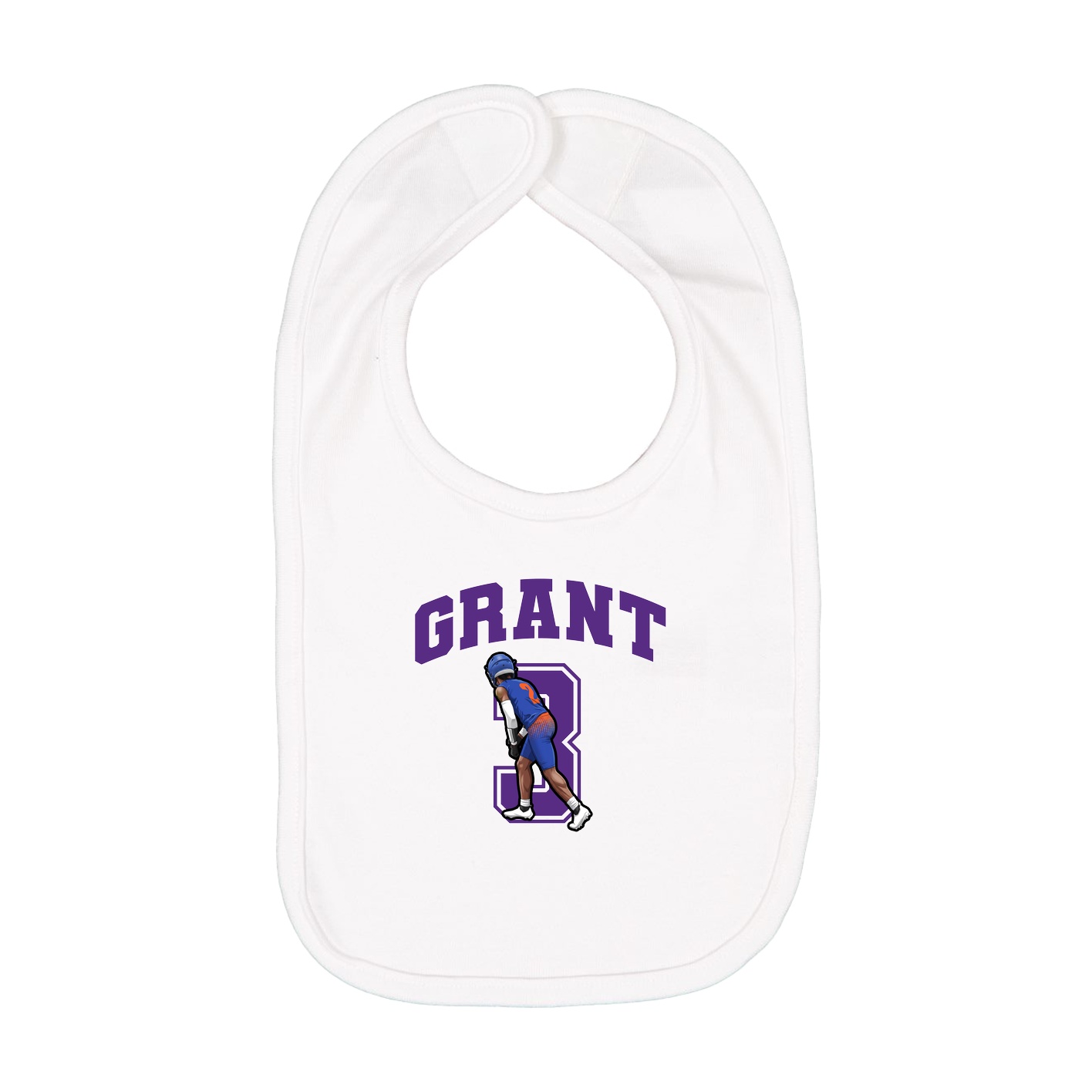 Infant Bib — Number in White