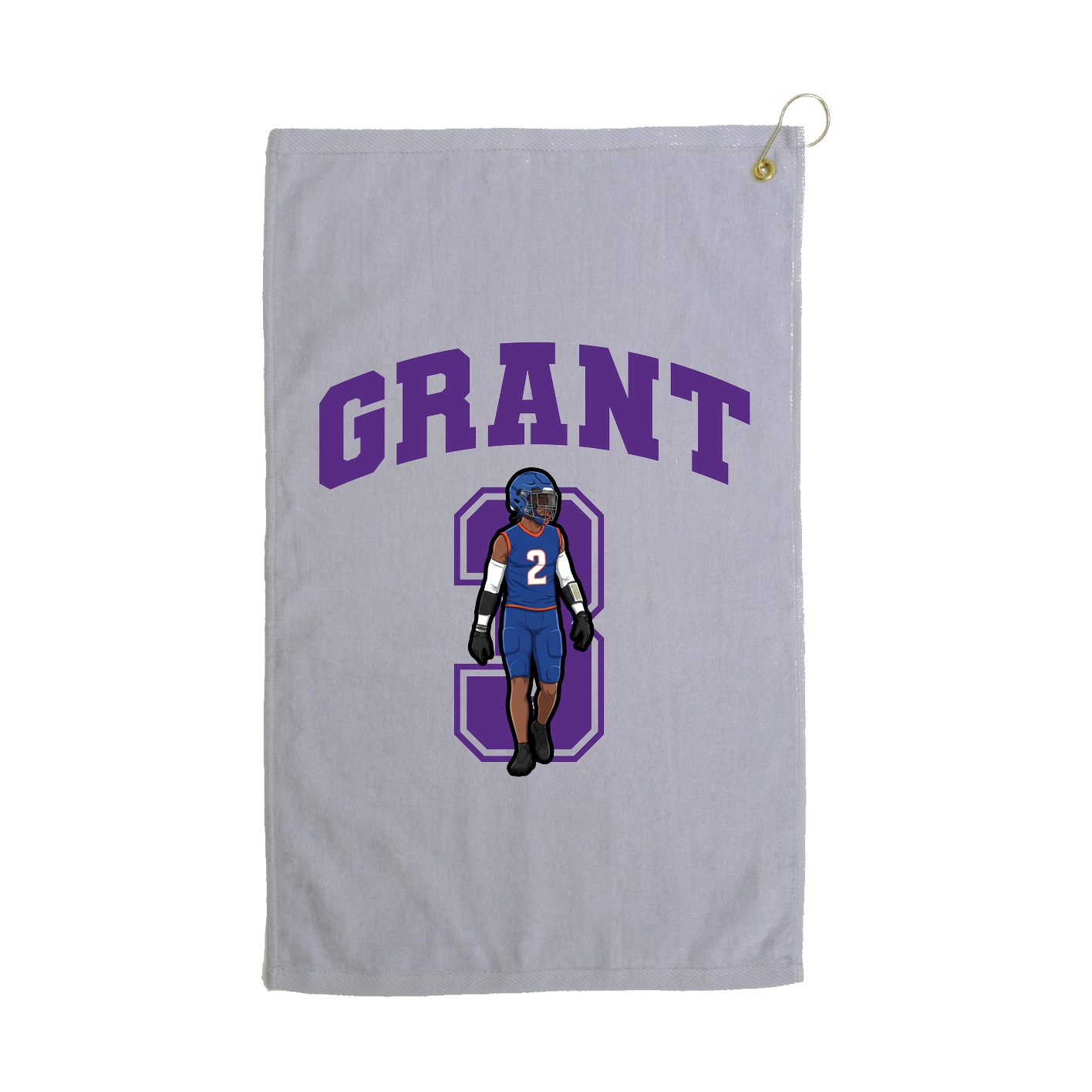 Golf Towel — Number in Grey