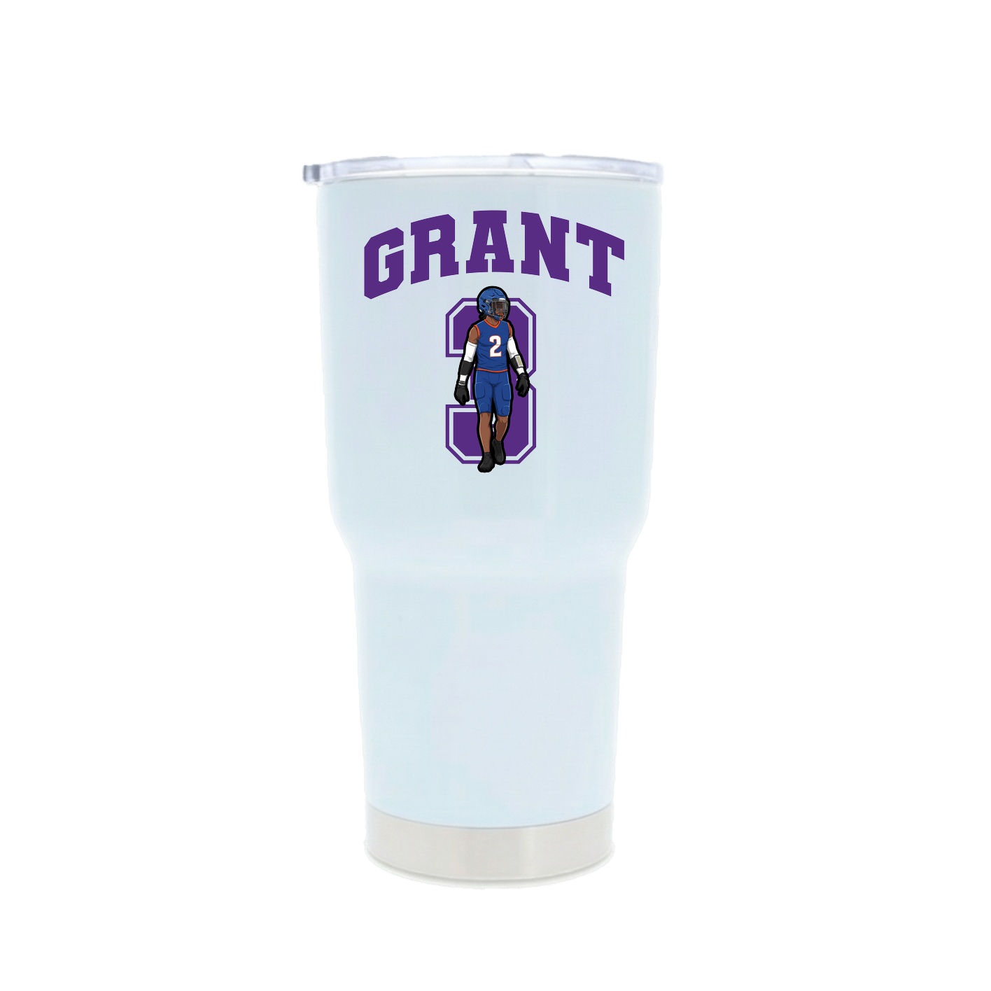 30oz Stainless Steel Tumbler — Number in White