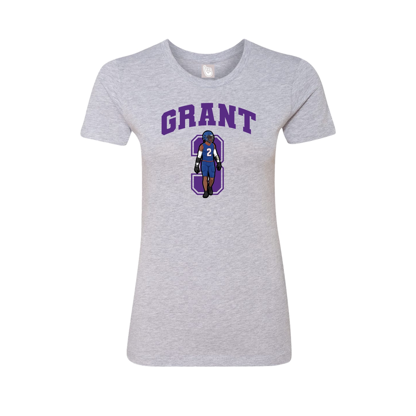 Fitted Women's Tee — Number in Grey