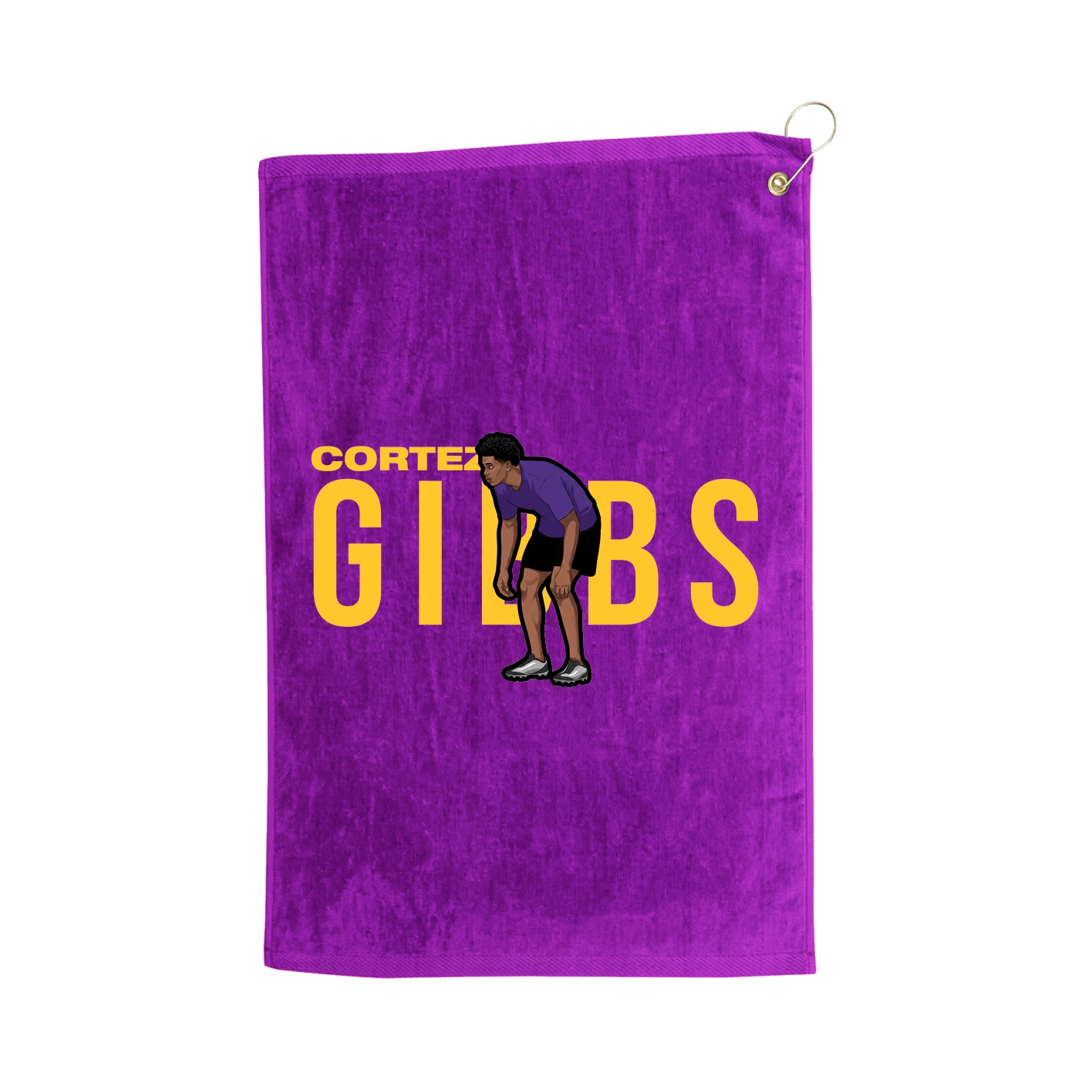 Golf Towel — Player Name in Purple