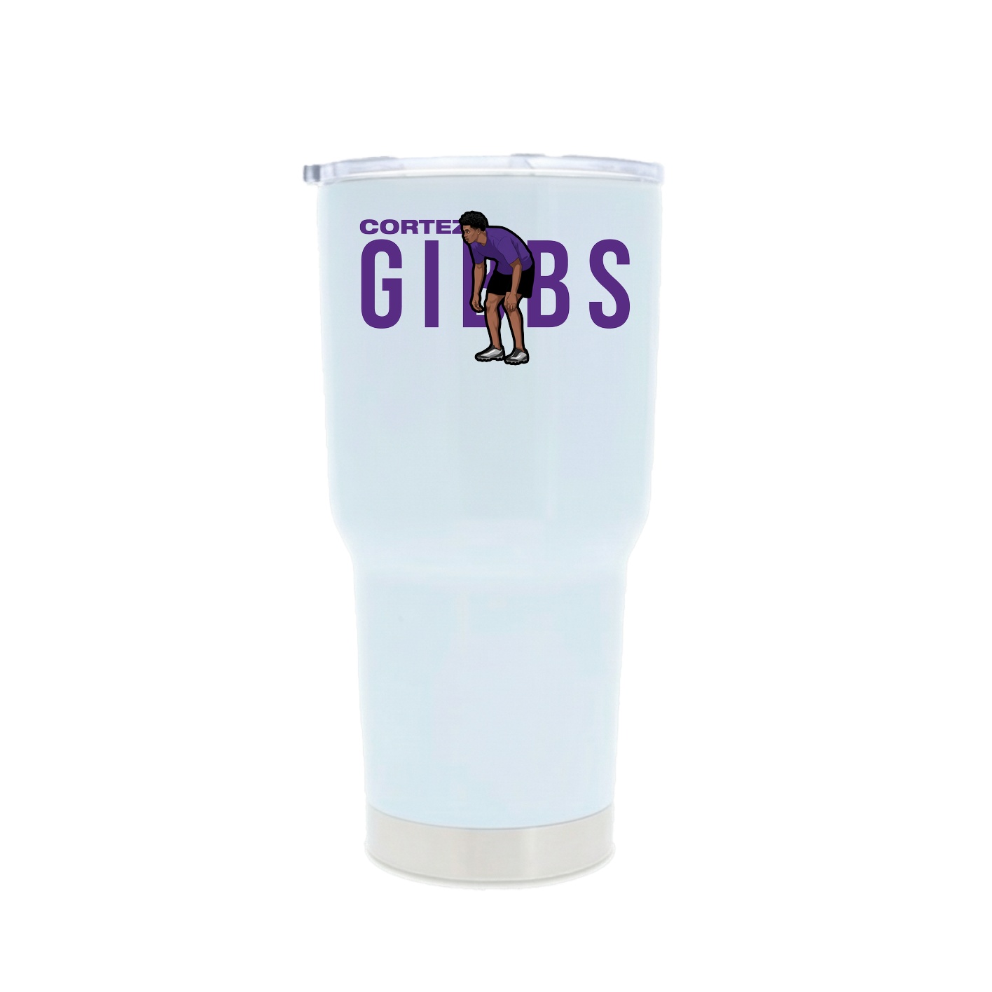 30oz Stainless Steel Tumbler — Player Name in White