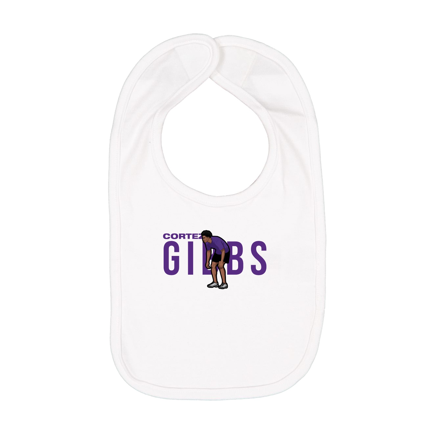 Infant Bib — Player Name in White